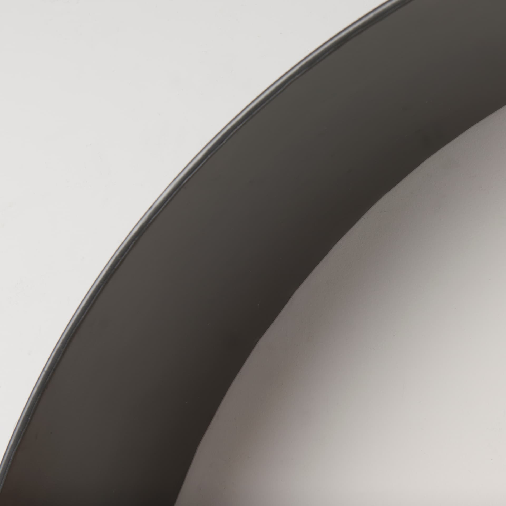 Hector 36.0L x 7.0W x 36.0H Brown Wood W/ Black Metal Round Wall Shelf — product photograph