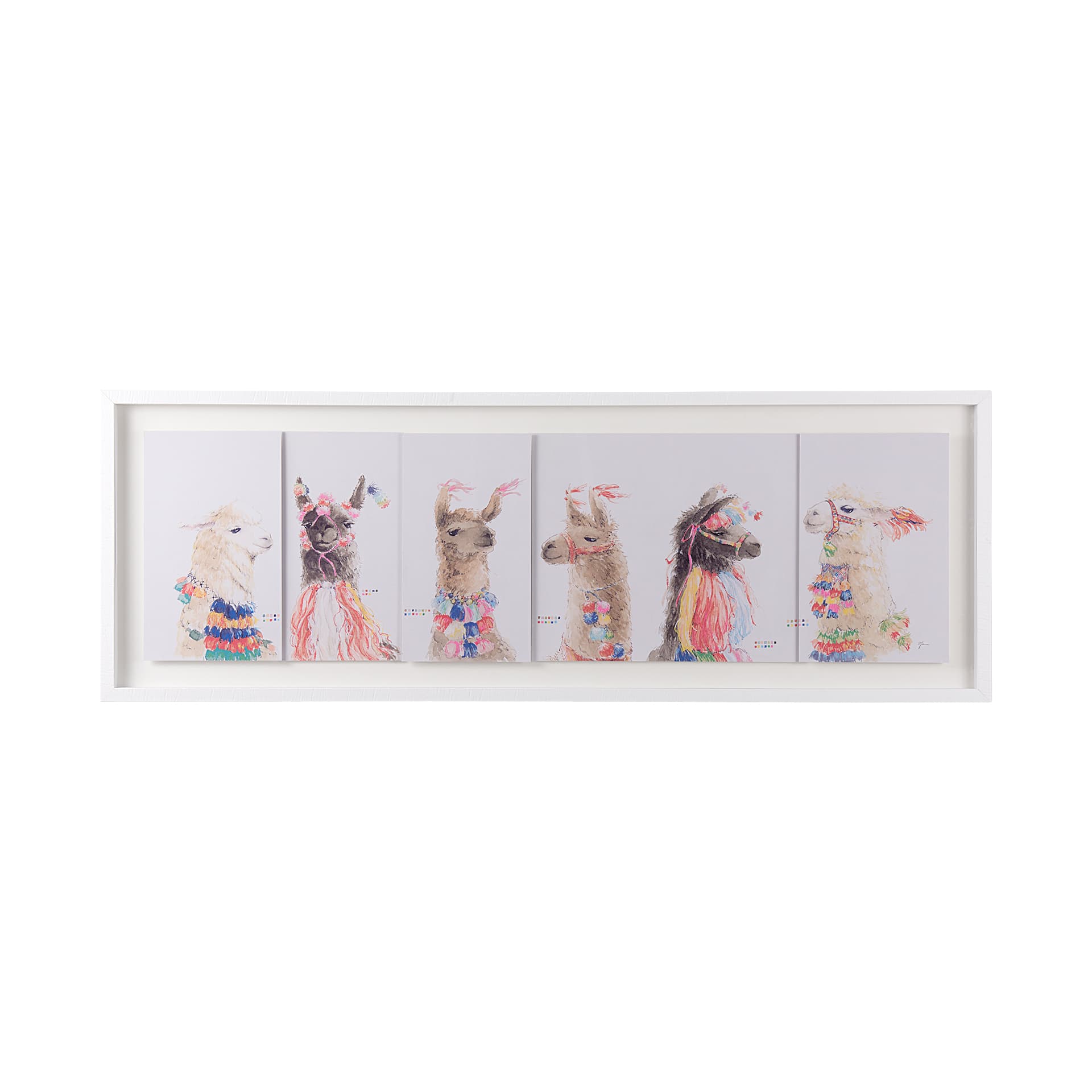 Lama Party IV by Panpan a Framed Art Print Matted under Glass — product photograph
