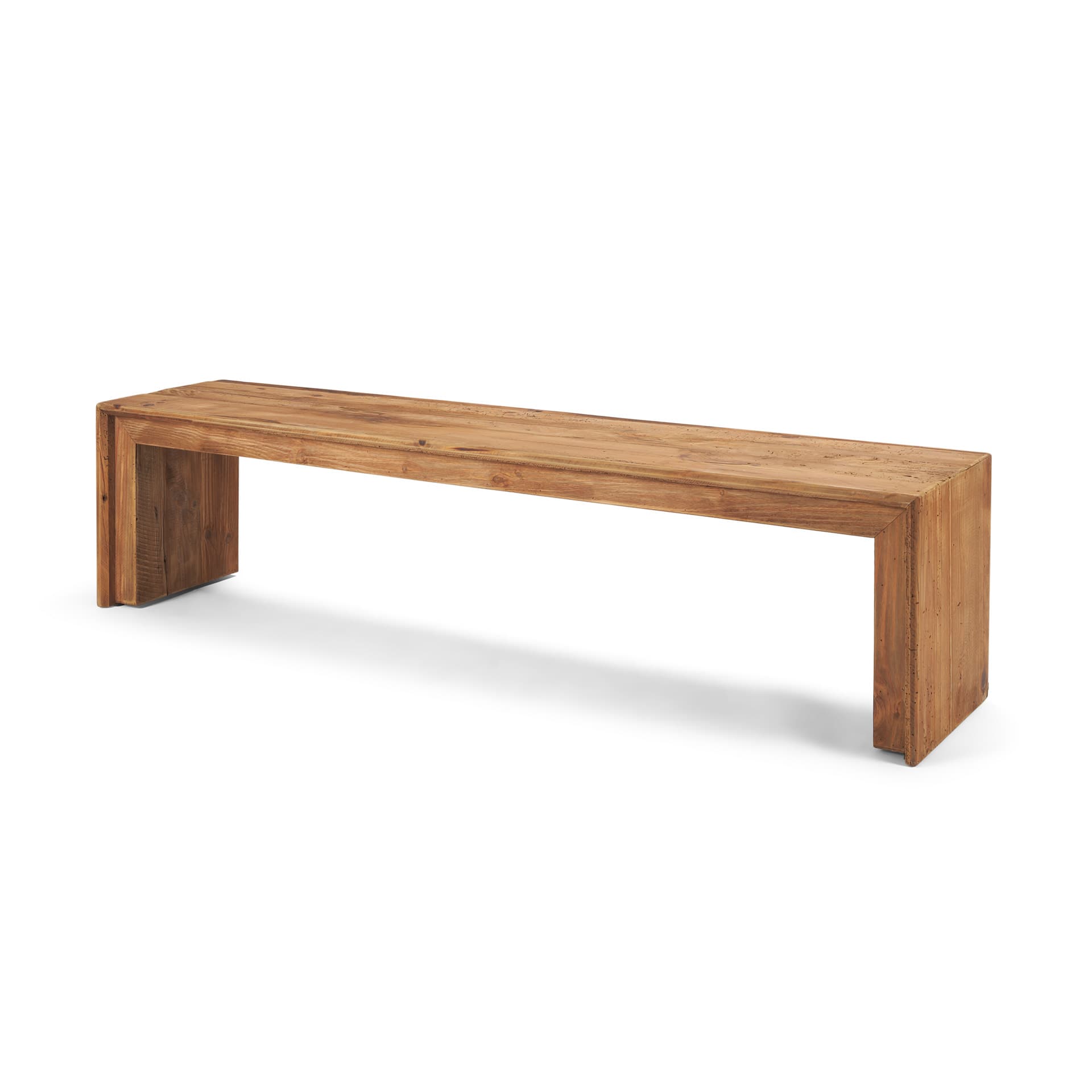 Tahira Rectangular Recycled Wooden Bench — product photograph