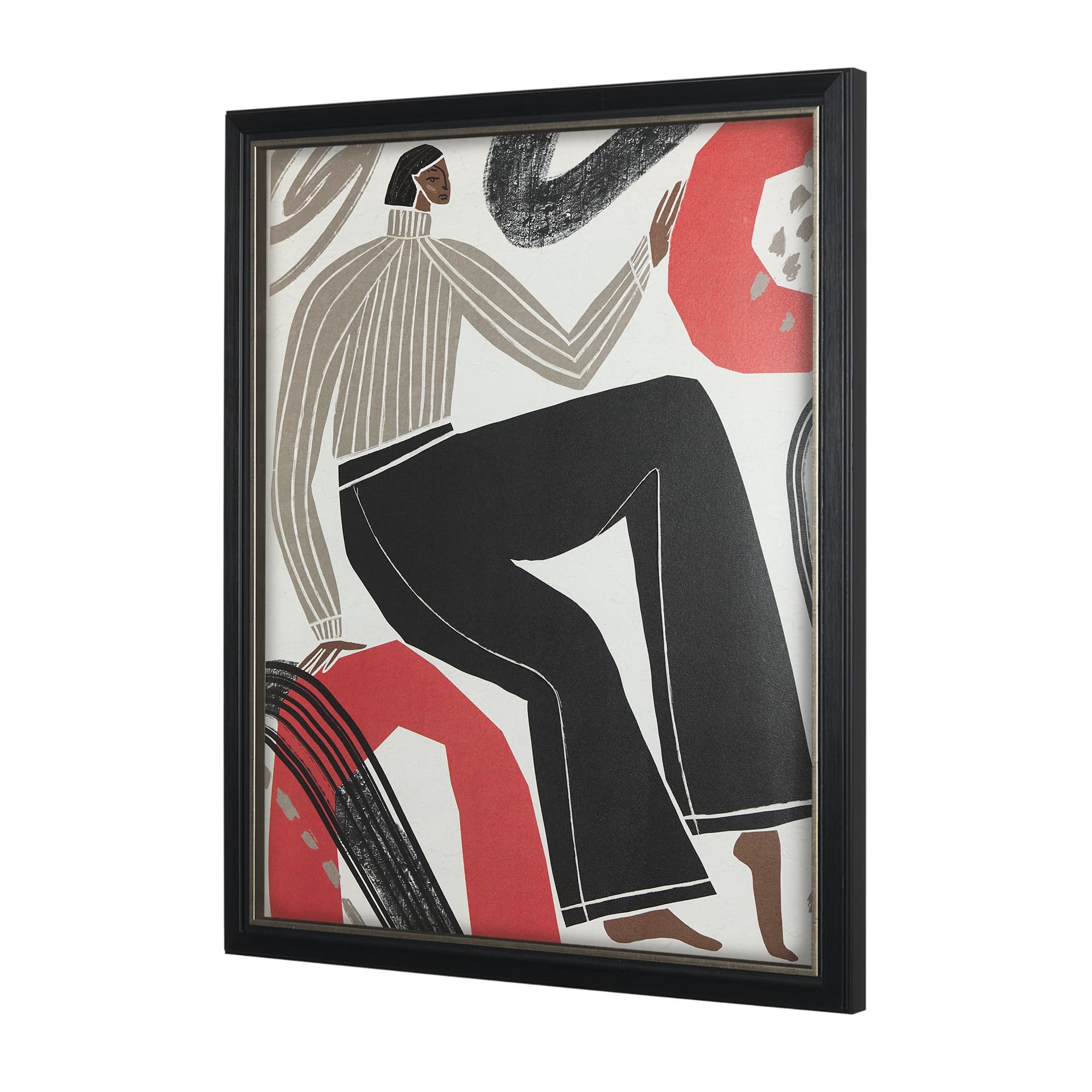 Bold People - Rowan by Mercana Studio Hand Embellished Textured Framed Art Print Matted under Glass — product photograph