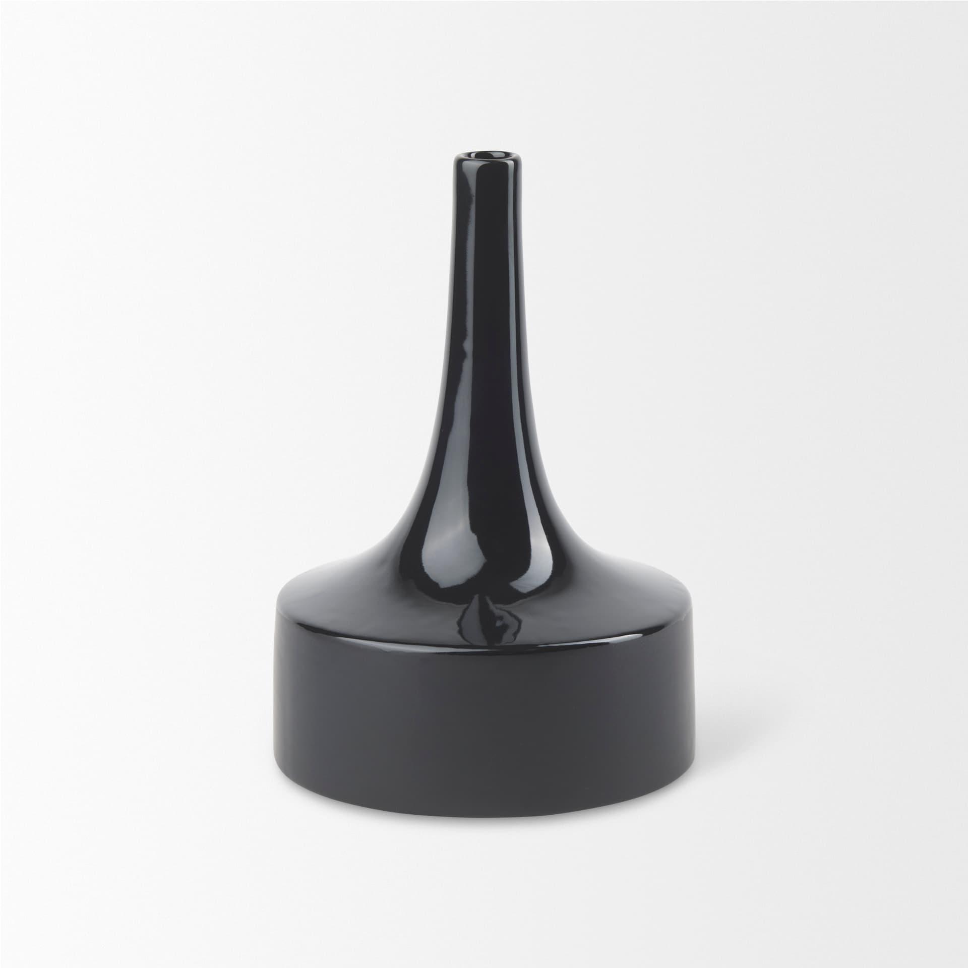 Burton 11.6H Medium Glossy and Matte Black Ceramic Jug Vase — product photograph