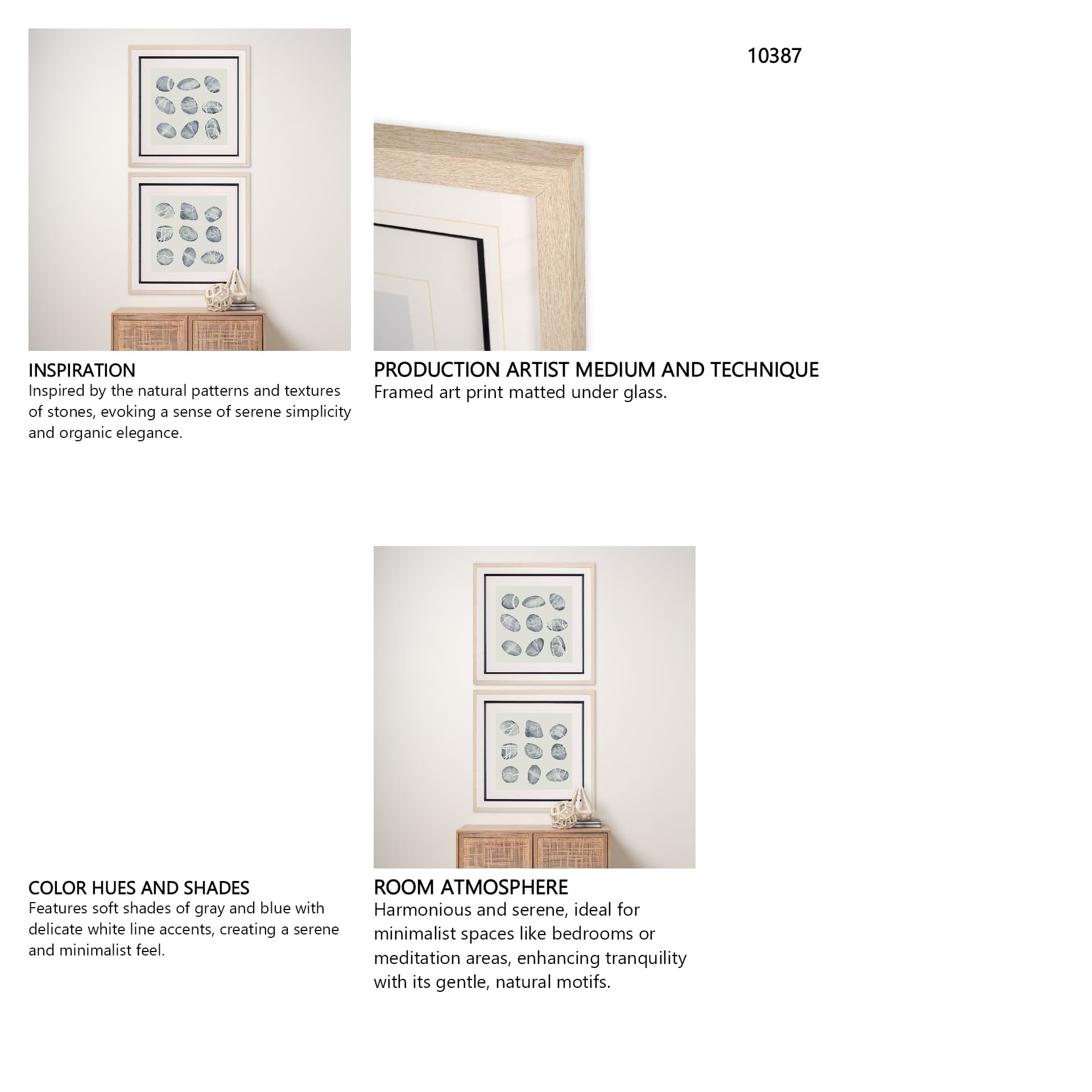 River Worn II by Grace Popp a Framed Art Print Matted under Glass — in a styled room