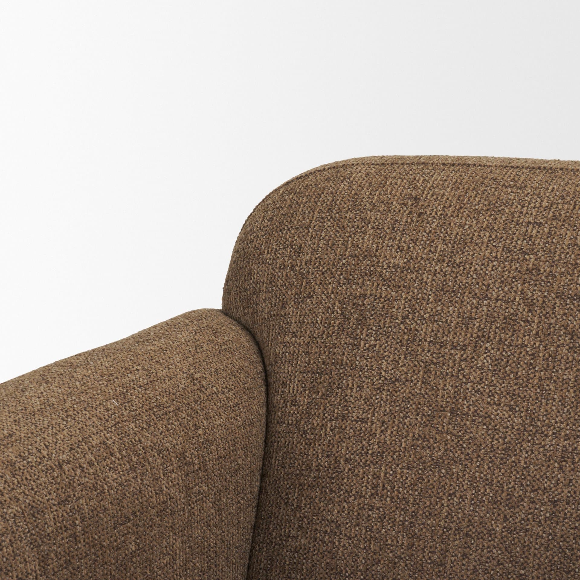 Saga Textured Brown Plush Fabric Upholstered Chair — product photograph
