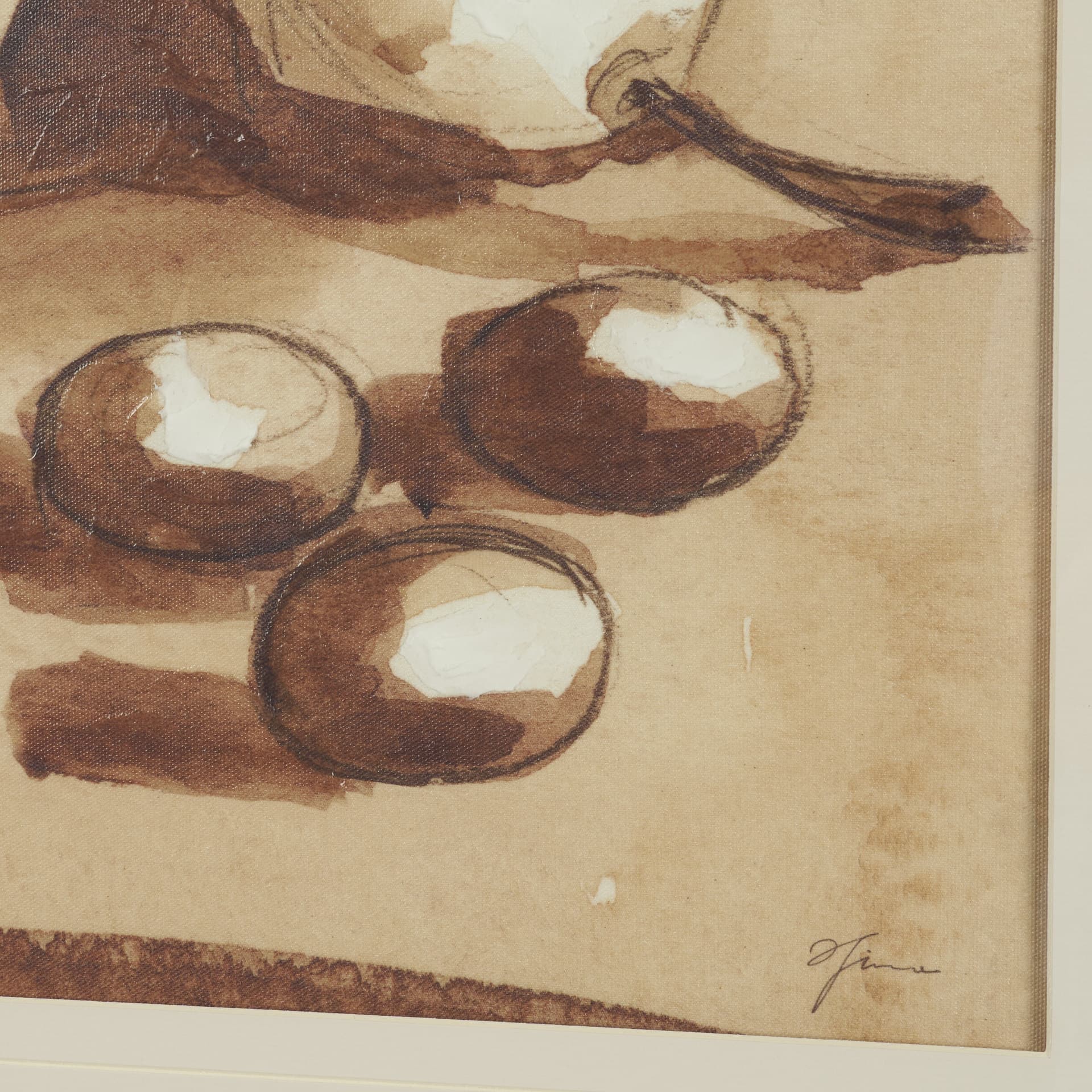 Pear Study I by Mercana Studio Hand Embelished Textured Framed Artwork Matted under Glass — product photograph
