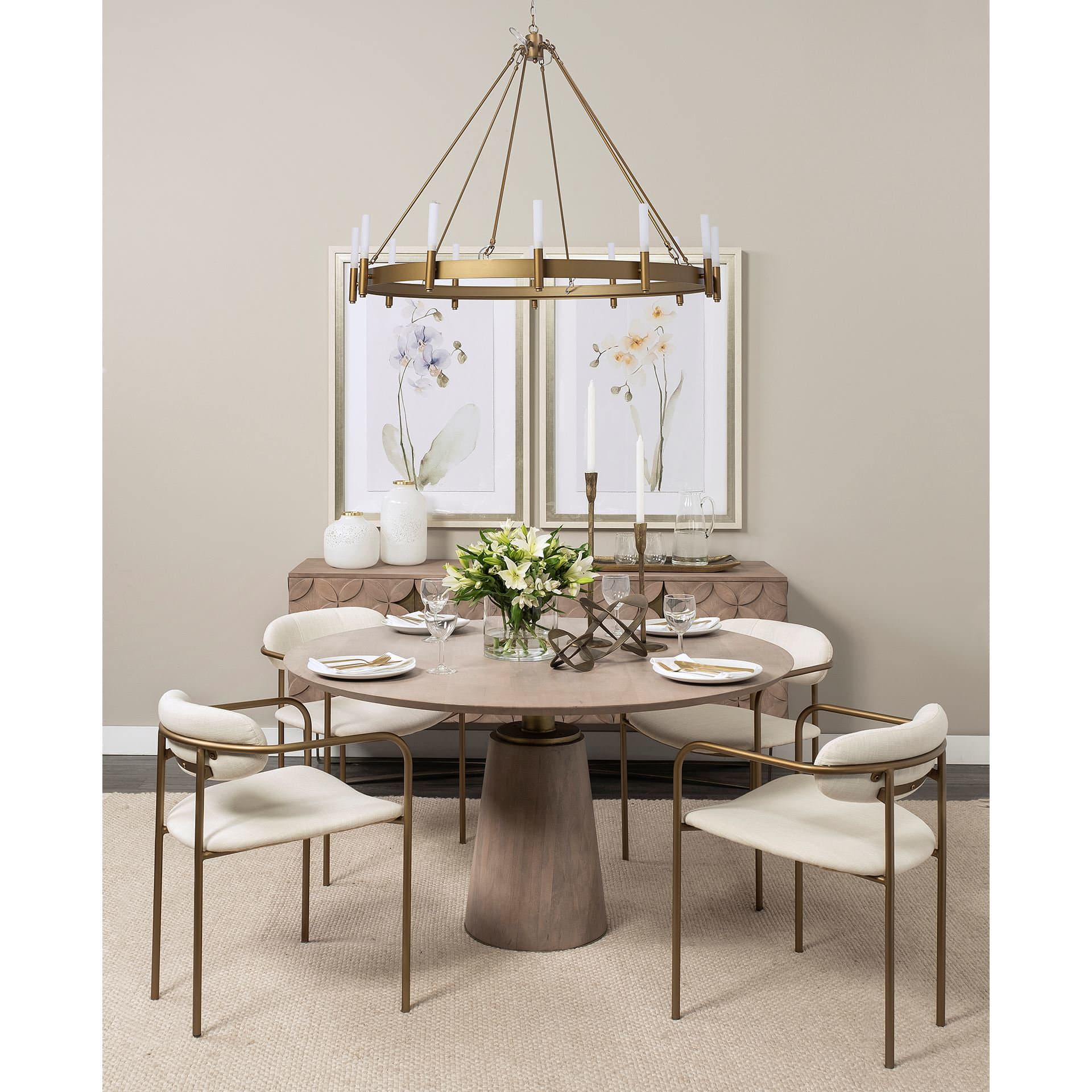 Levit (Small) Gold Table Candle Holder — in a styled room
