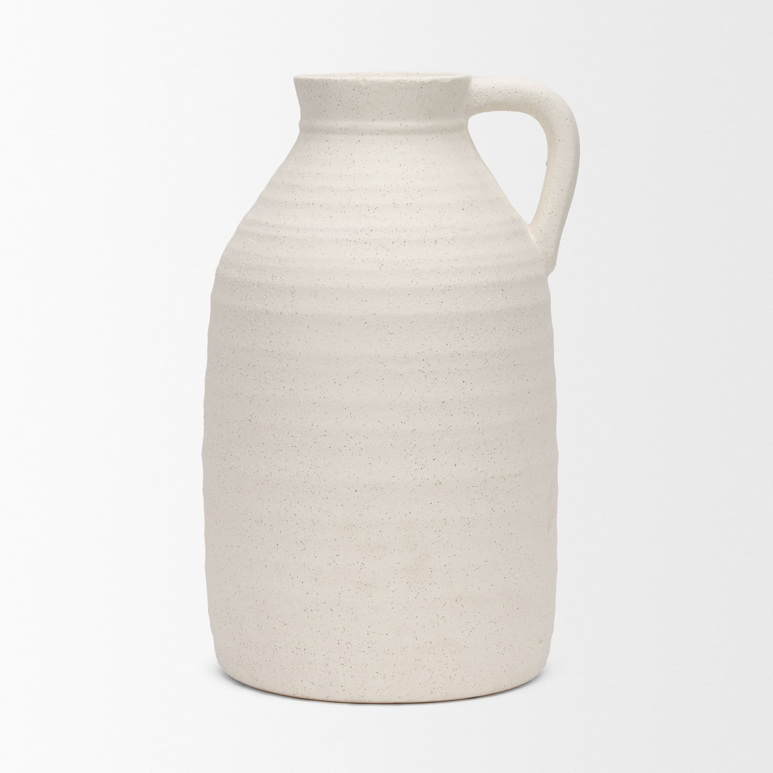Tyrus Large Textured Matte White w/ Speckling Ceramic Vase — product photograph