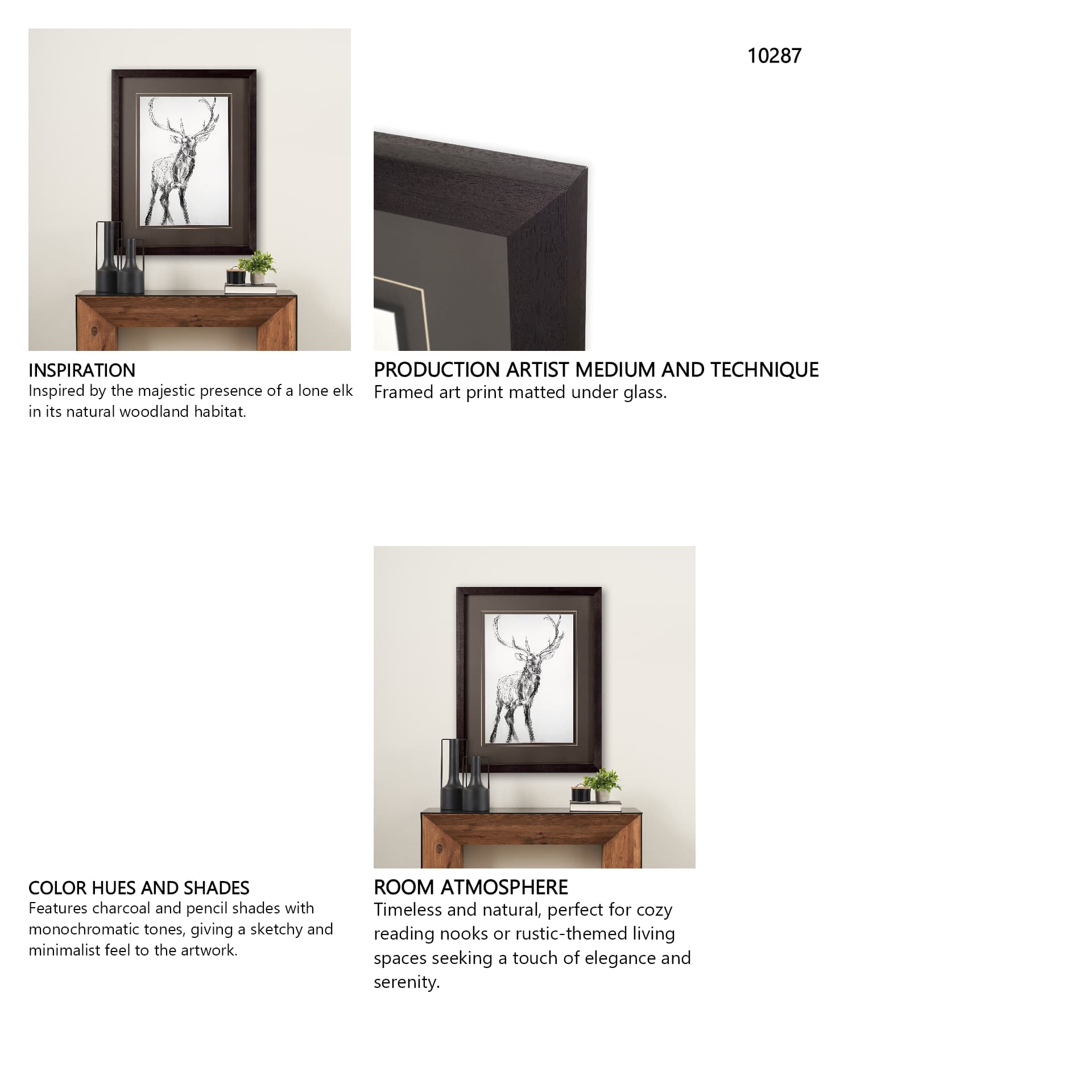 Young Elk by Harvey, Brenna a Framed Art Print Matted under Glass — in a styled room
