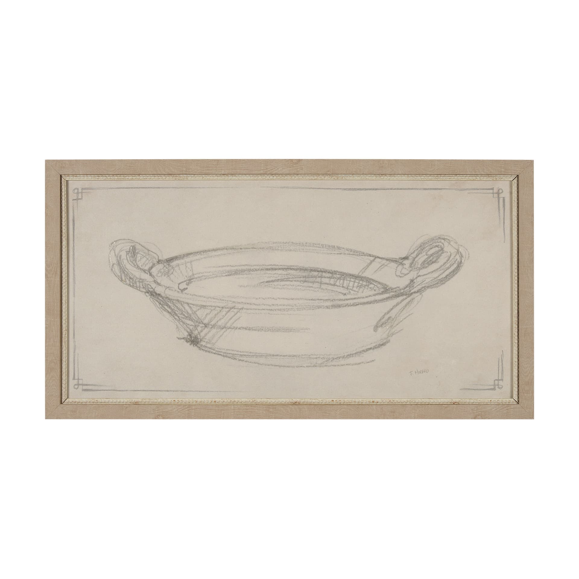 Handled Bowl Sketch by Mercana Studio a Hand Embellished Framed Art Print — product photograph