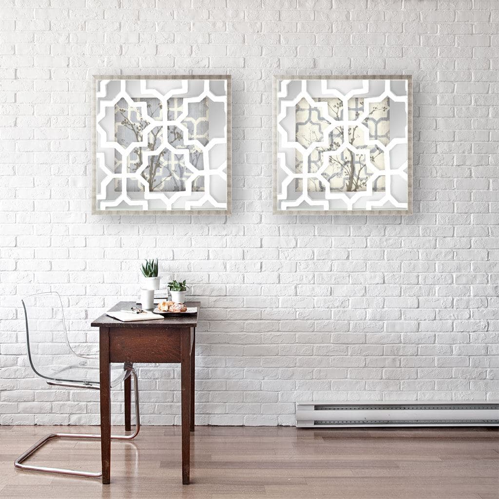 Silhouette & Pattern VI (MC) Jennifer Goldberger Hand Embelished Framed Art Print Matted under Glass — product photograph
