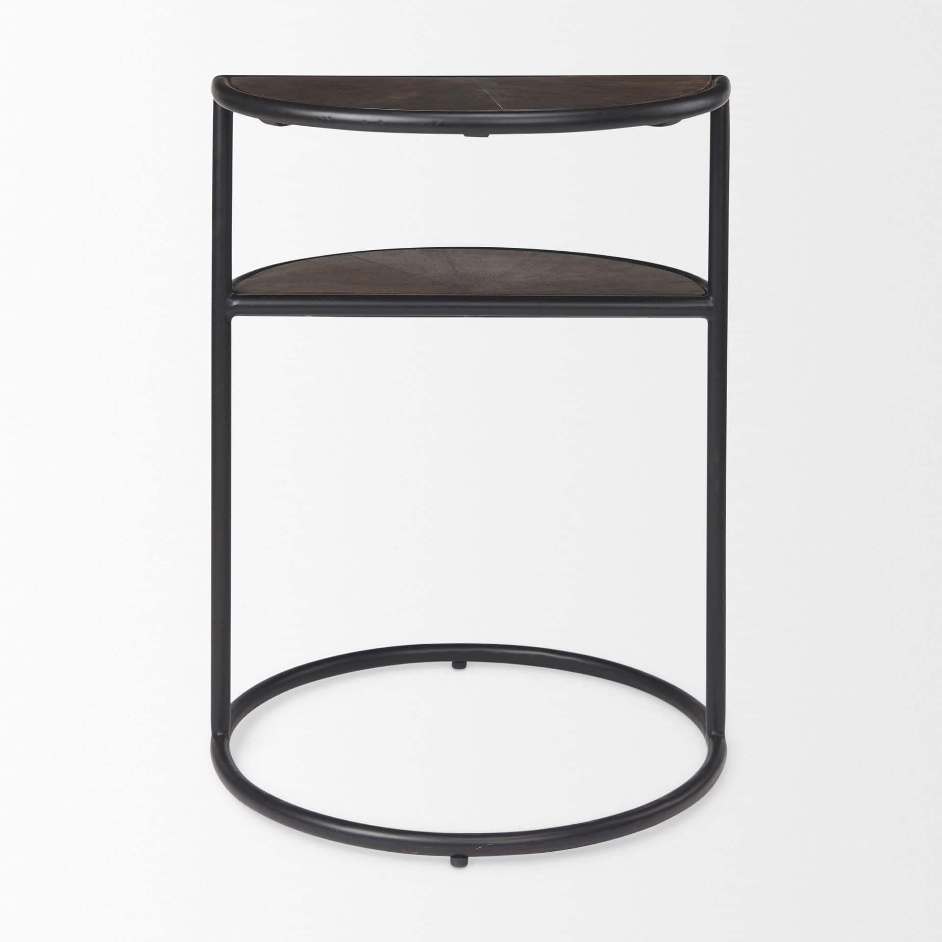 Arlo 20.5L x 20.5W x 24.4H Brown Wood W/Black Metal End Table — product photograph