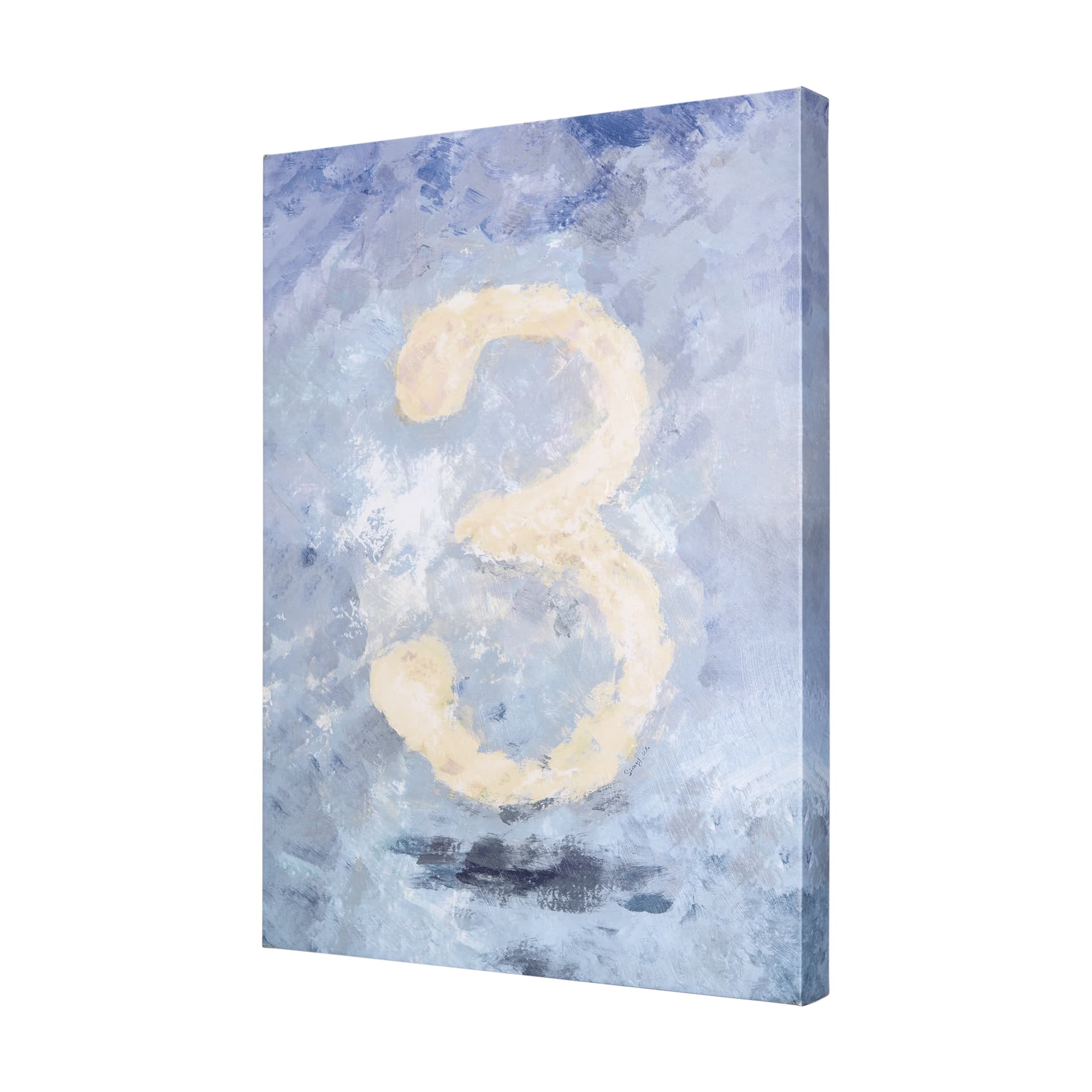 Numbers III by Mercana Studio a Hand Embellished Textured Canvas — product photograph