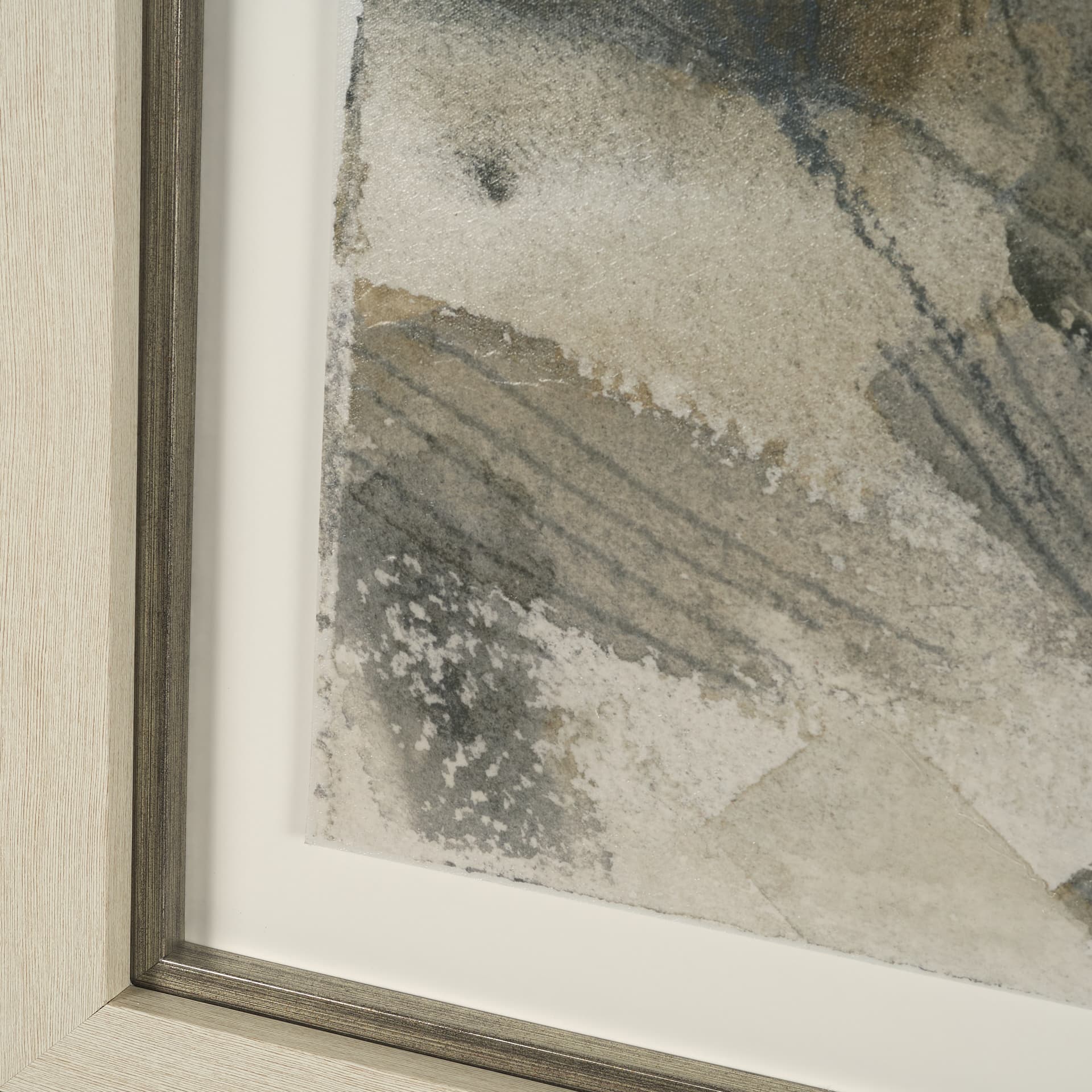 Deer Trail II by Mercana Studio Hand Embelished Textured Framed Artwork Matted under Glass — product photograph