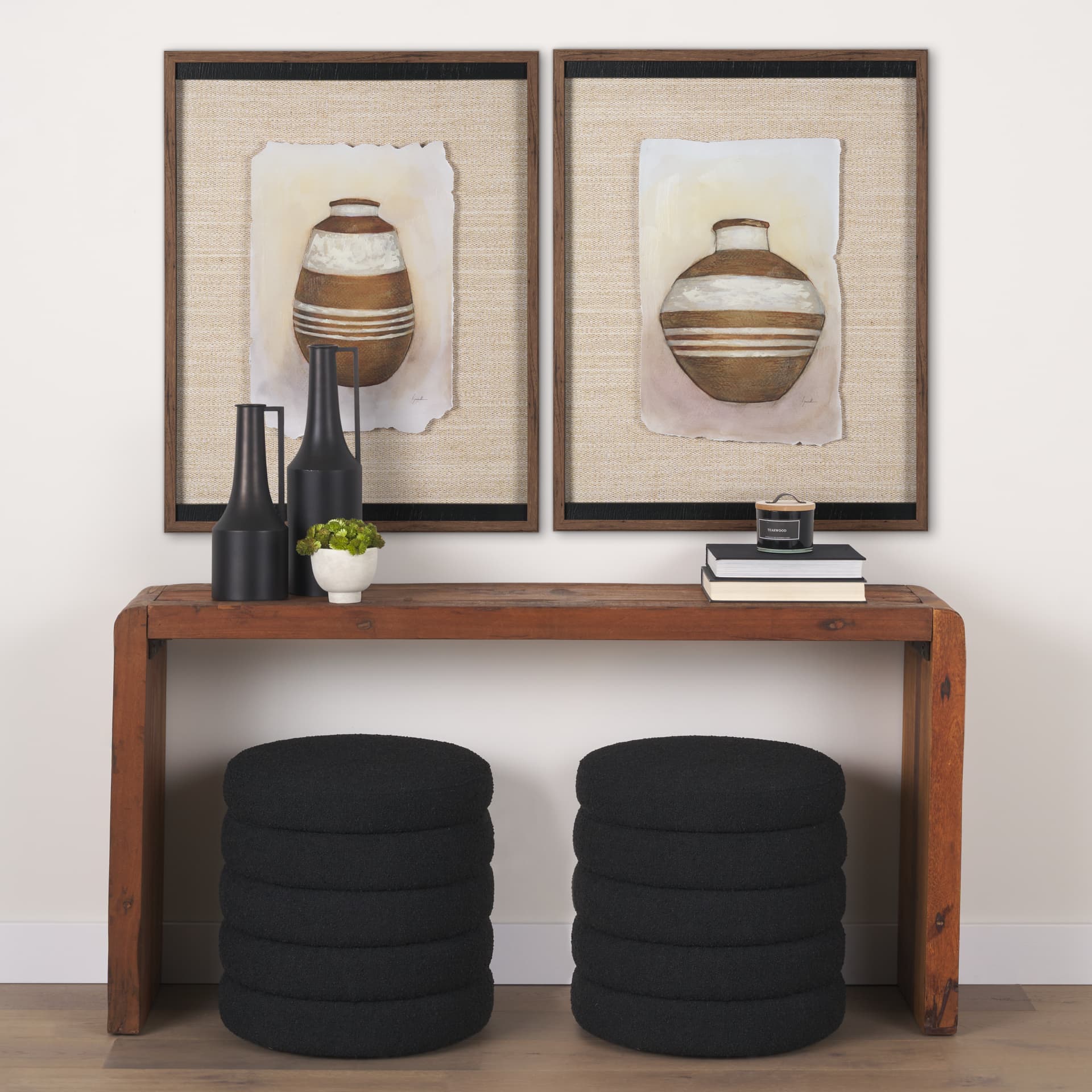 Peruvian Beginnings II by Mercana Studio Hand Embelished Textured Framed Artwork Matted under Glass — in a styled room