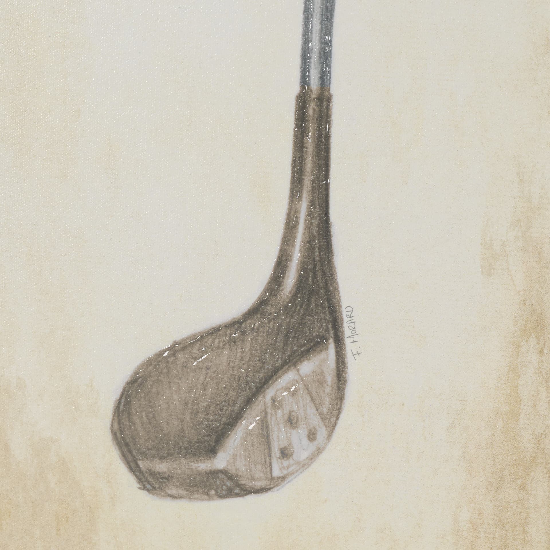 Vintage Golf Club I by Mercana Studio Hand-Embellished Textured Framed Artwork Matted under Glass — product photograph