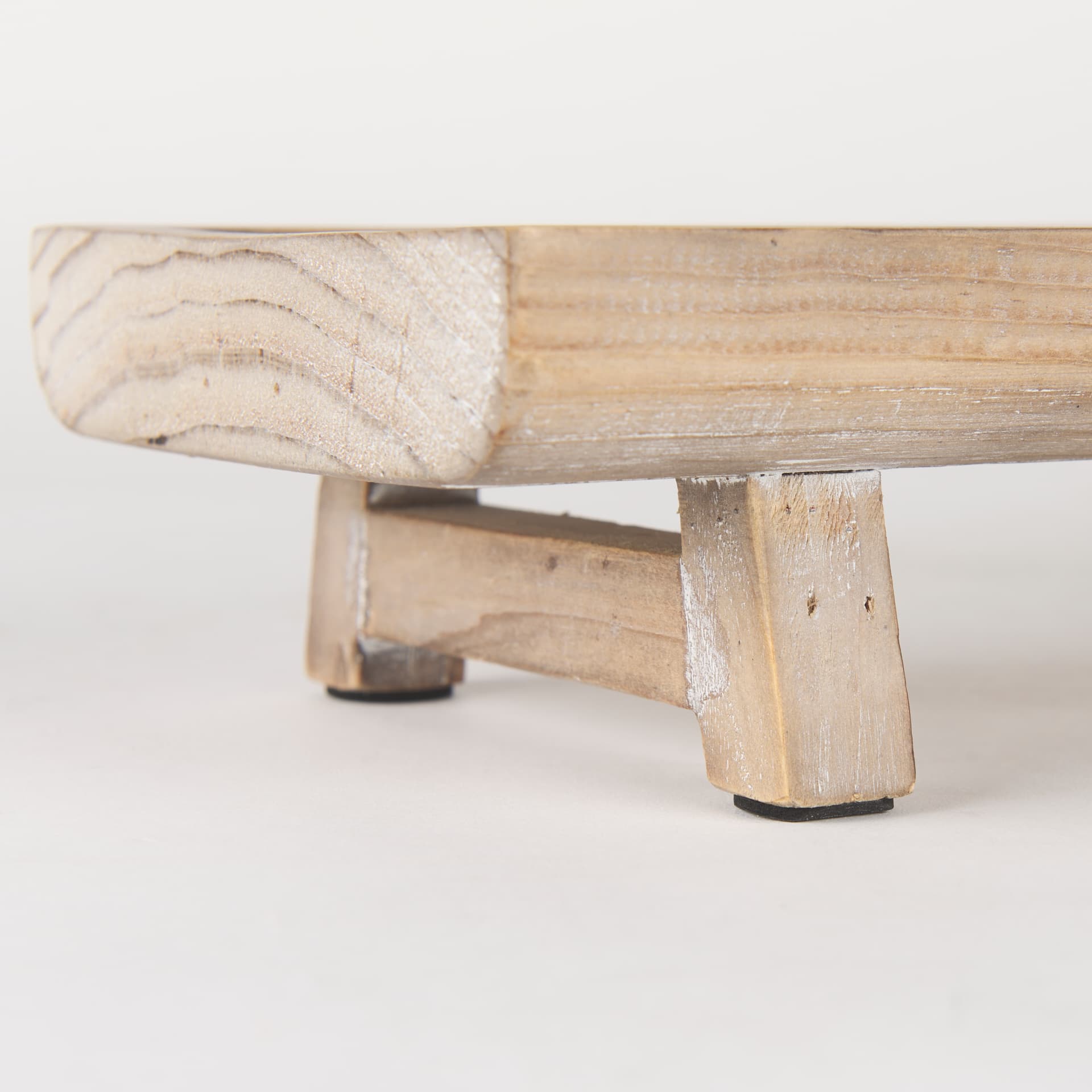 Carver Set of 2 Rectangular White Washed Wood Trays — product photograph