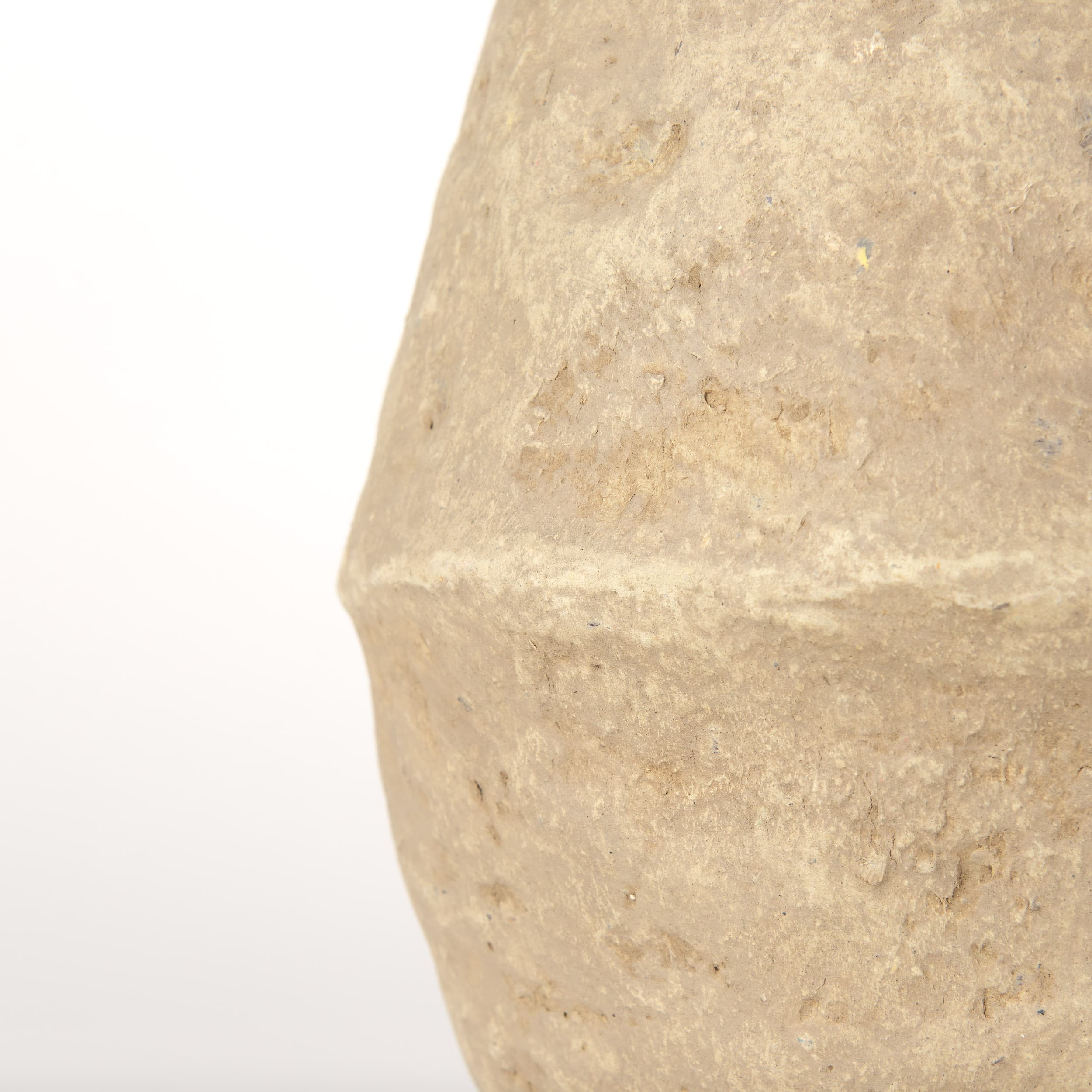 Rundal Small Beige Paper Mache Vase — product photograph