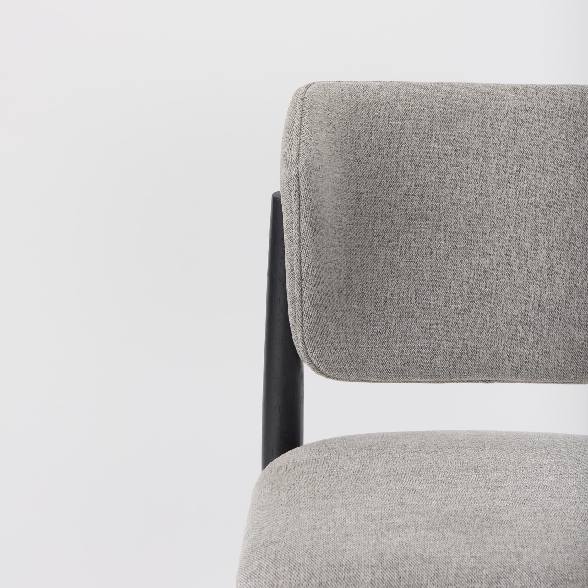 Cline Curved Back Dining Side Chair | Gray Fabric w/ Black Wood — product photograph