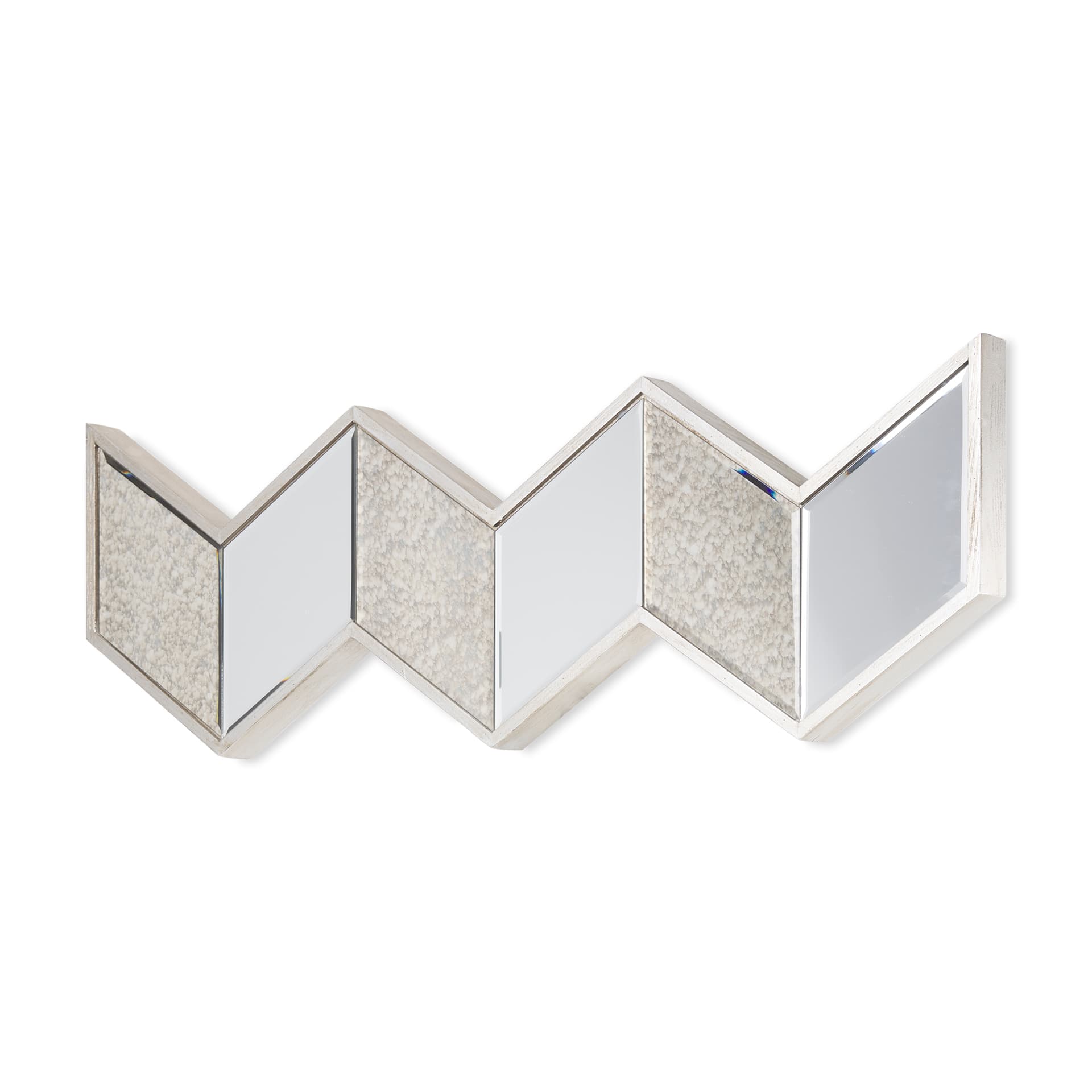 Cheveronna 36x12 Silver W/Antiquing Wood Frame Mirror — product photograph