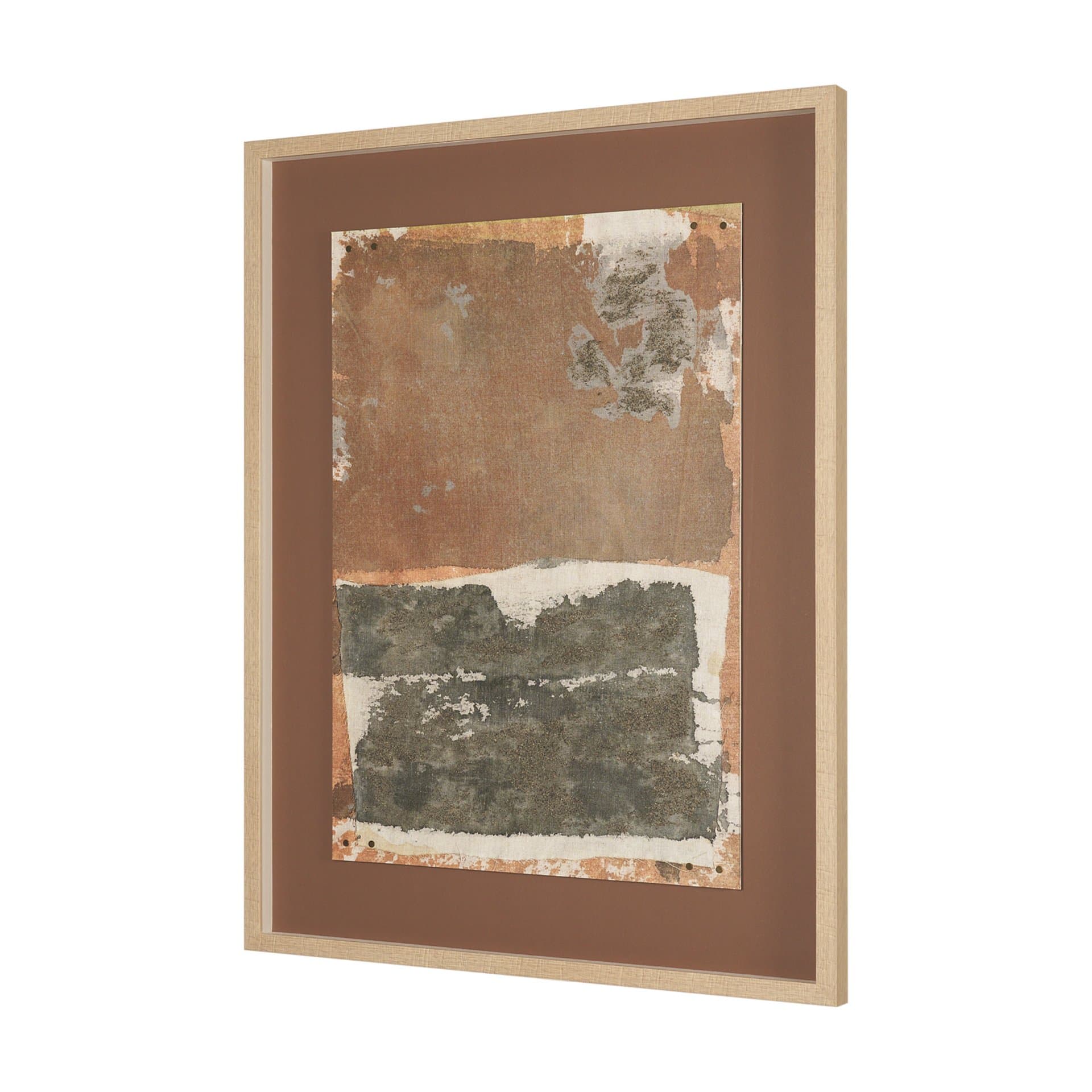 Textural Echo - Rust by Kristine Hegre Hand Embelished Textured Framed Artwork Matted under Glass — product photograph