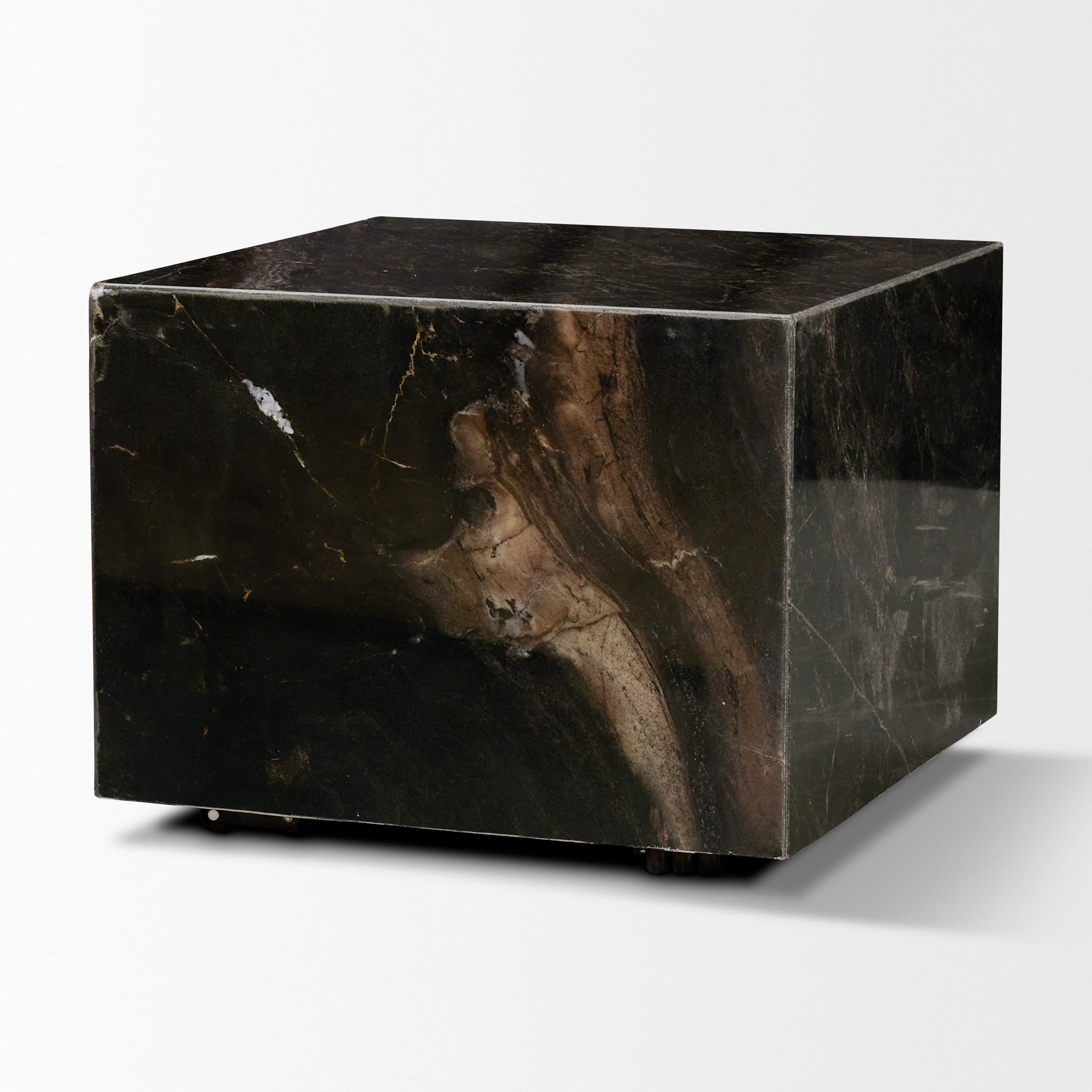 Quadra 20" Solid Black Marble Square Coffee Table — product photograph