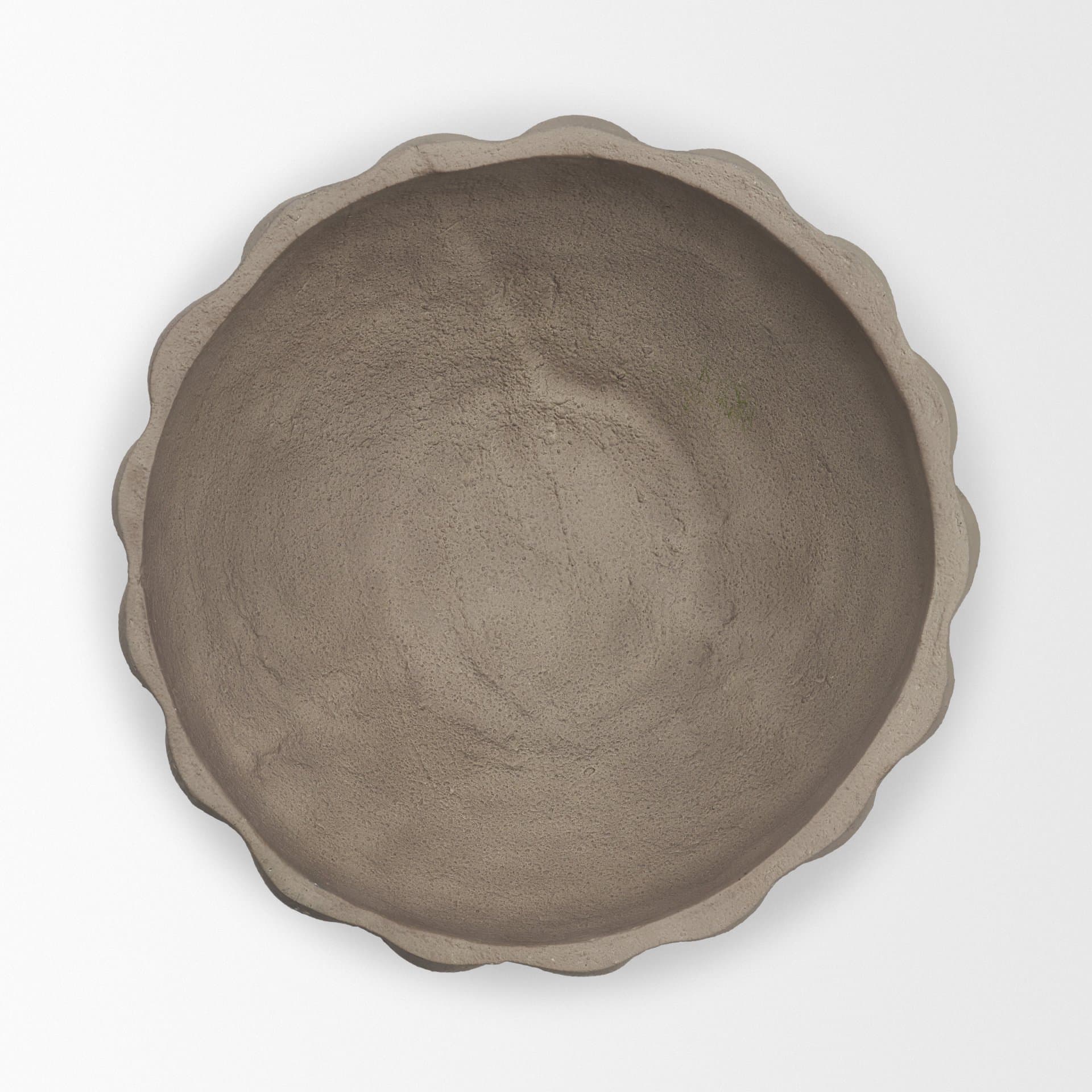 Konya Large Earthen Gray-Brown Dotted Paper Mache Centerpiece Bowl — product photograph