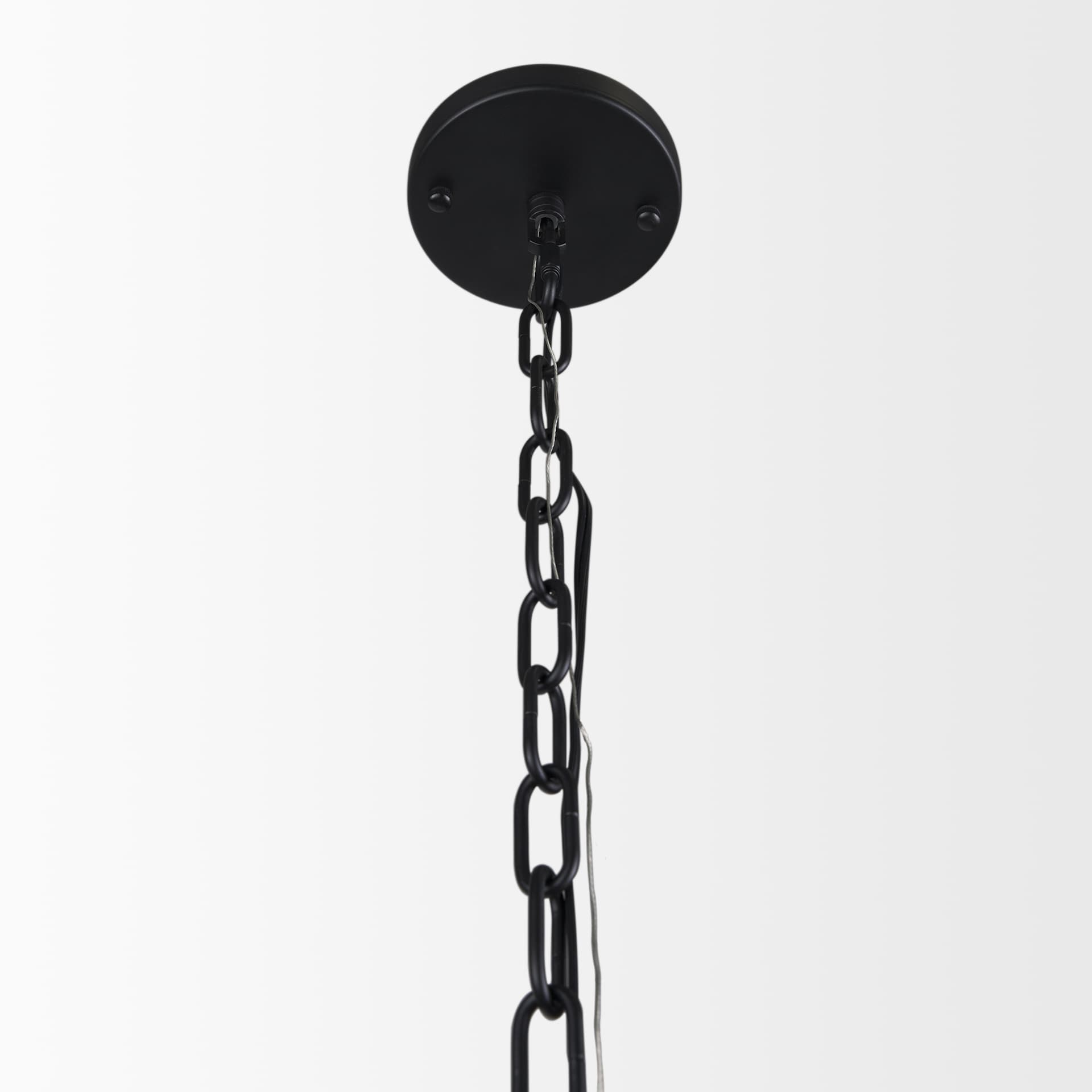 Edie Matte Black Metal w/ Frosted Glass Globe 1-Light Pendant — product photograph
