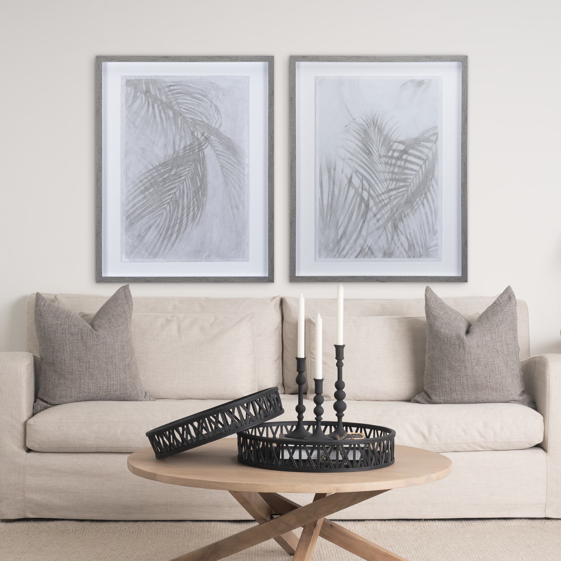 Shadows I by Mercana Studio a Hand Embellished Textured Framed Art Print Matted under Glass — in a styled room