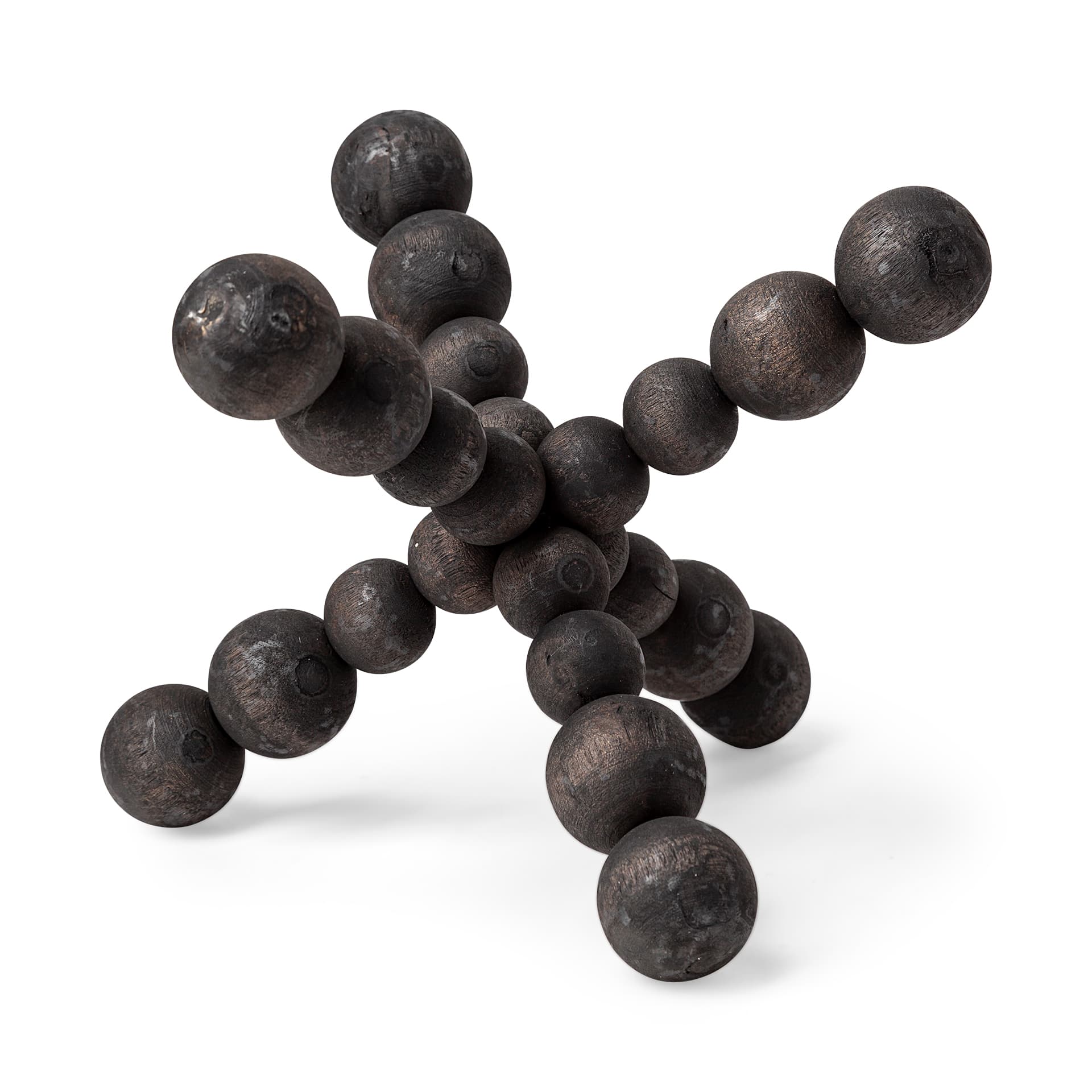 Carollan II (Large) 9L x 9W Black Geometric Wood Ball Jack — product photograph