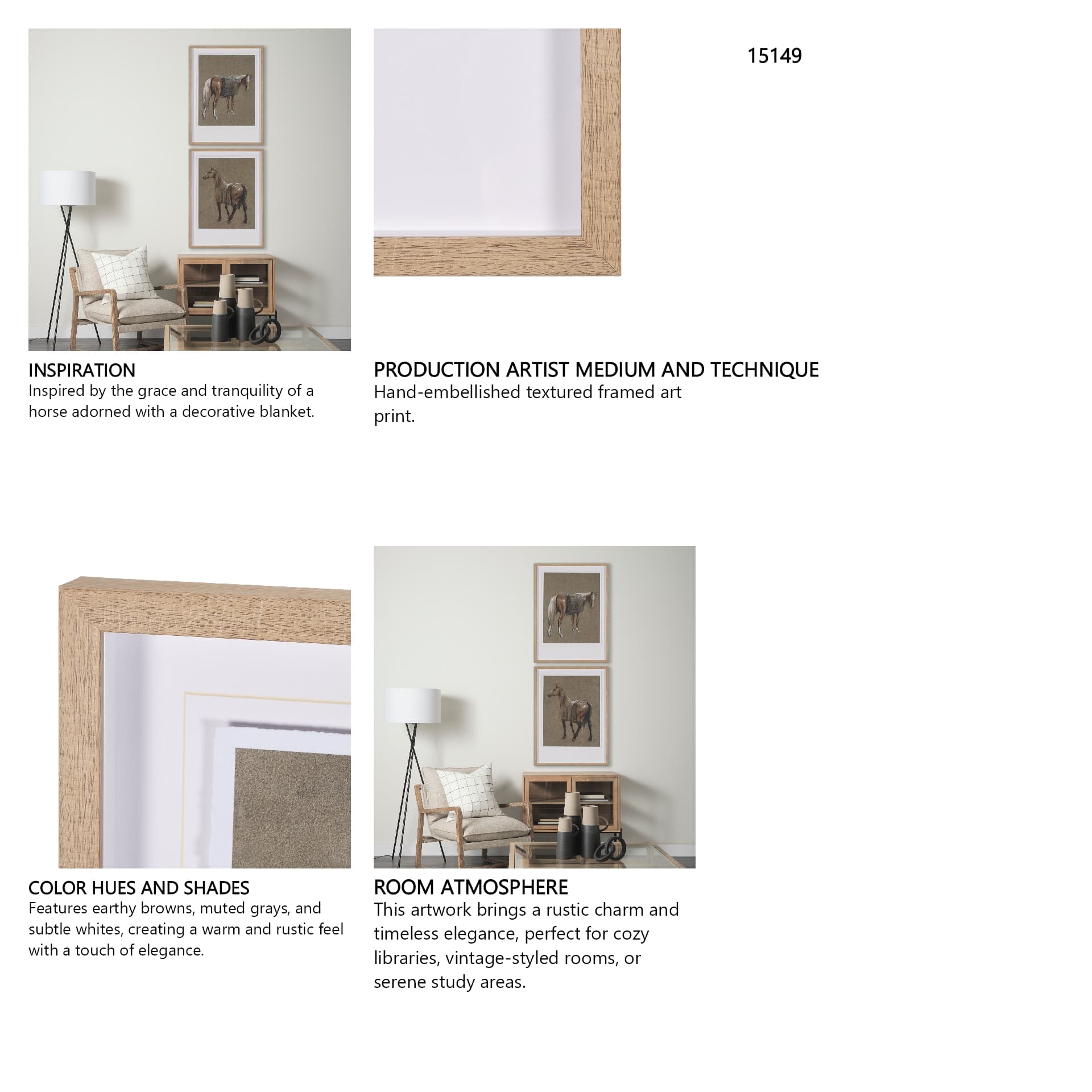 Palomino Blanket by Mercana Studio a Hand Embellished Textured Framed Art Print — in a styled room