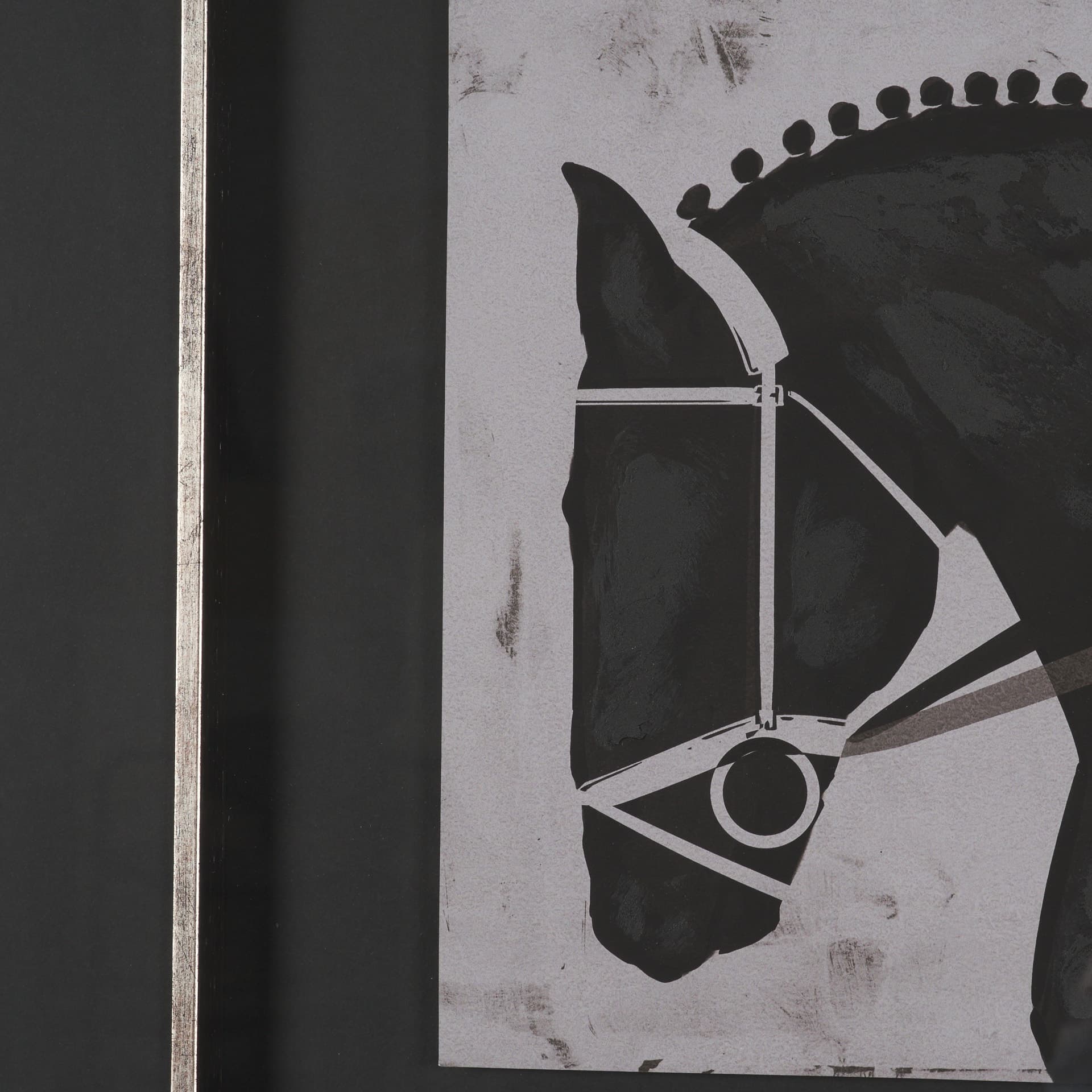 Steed 1 by Mercana Studio Hand-Embellished Framed Artwork Matted under Glass — product photograph