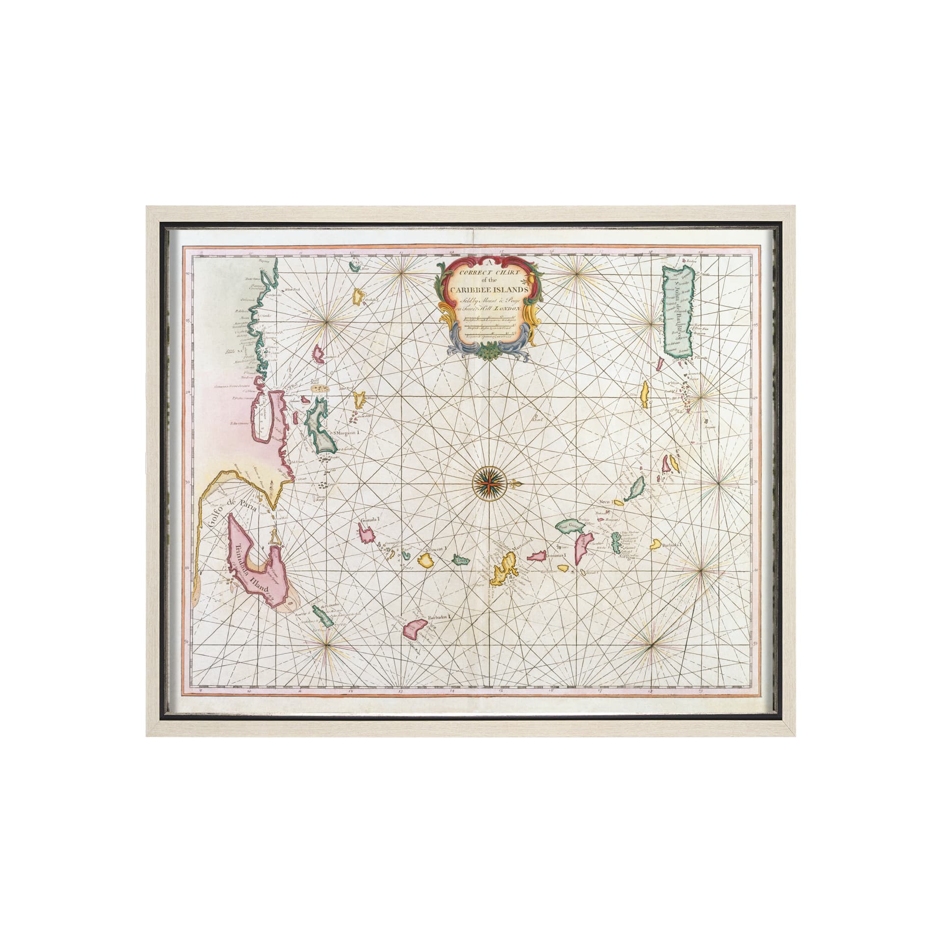 The Caribbean Islands, 1715-1750 by Mercana Studio a Hand Embellished Textured Framed Art Print — product photograph