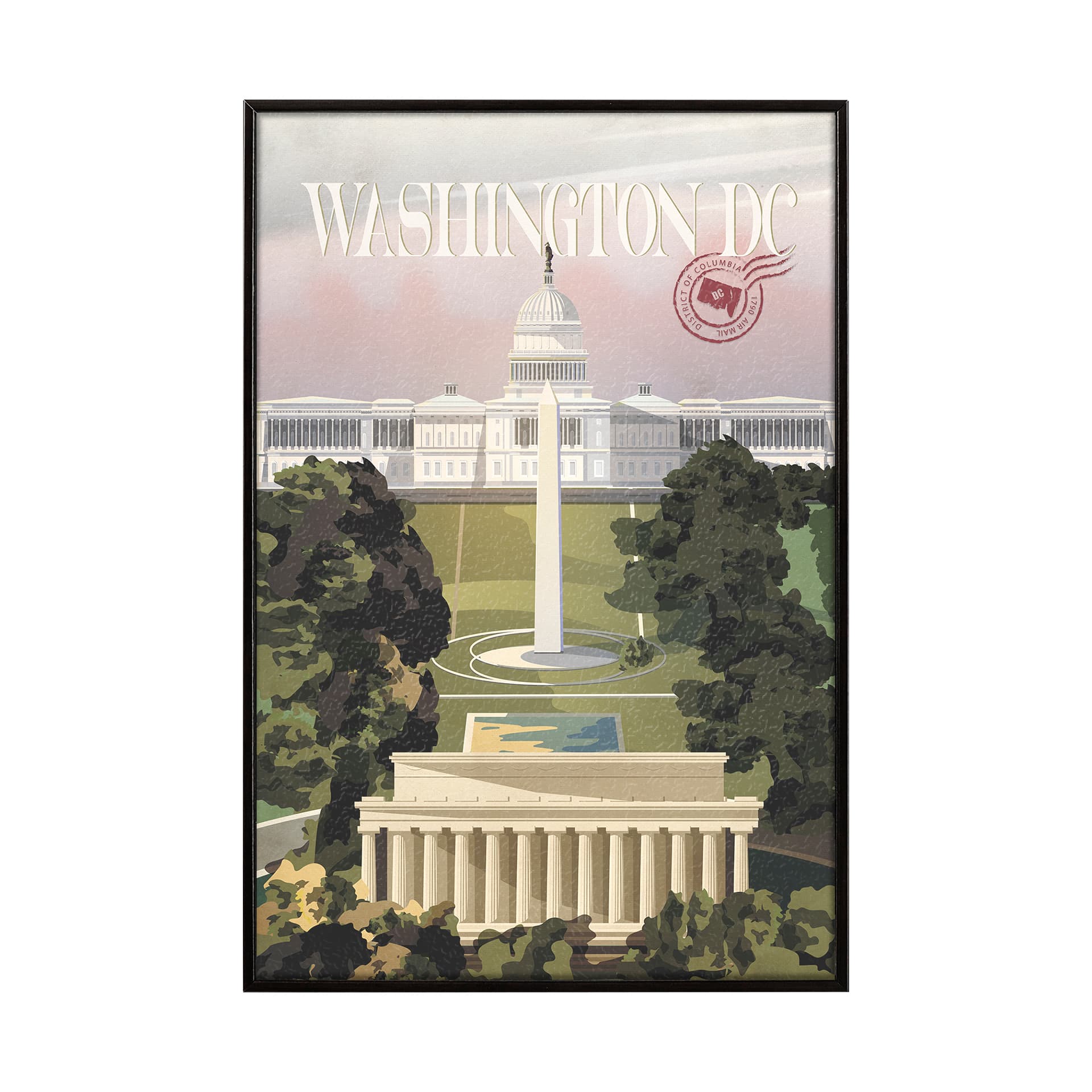 Washington DC Go USA (SM) by Mercana Studio a Hand Embellished Decograph Framed Art Print — product photograph