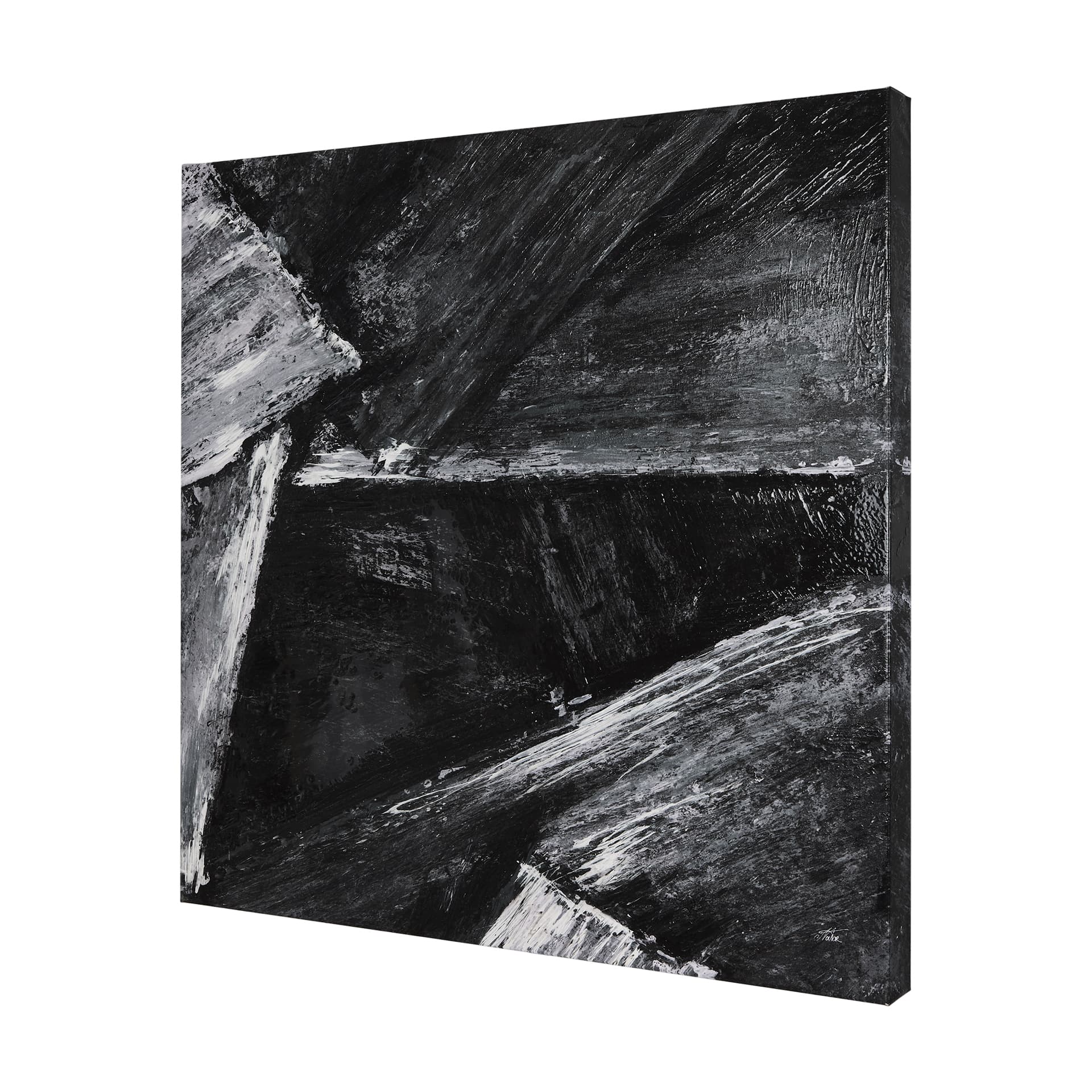 Black Composition II by Mercana Studio a Hand Embellished Textured Canvas — product photograph