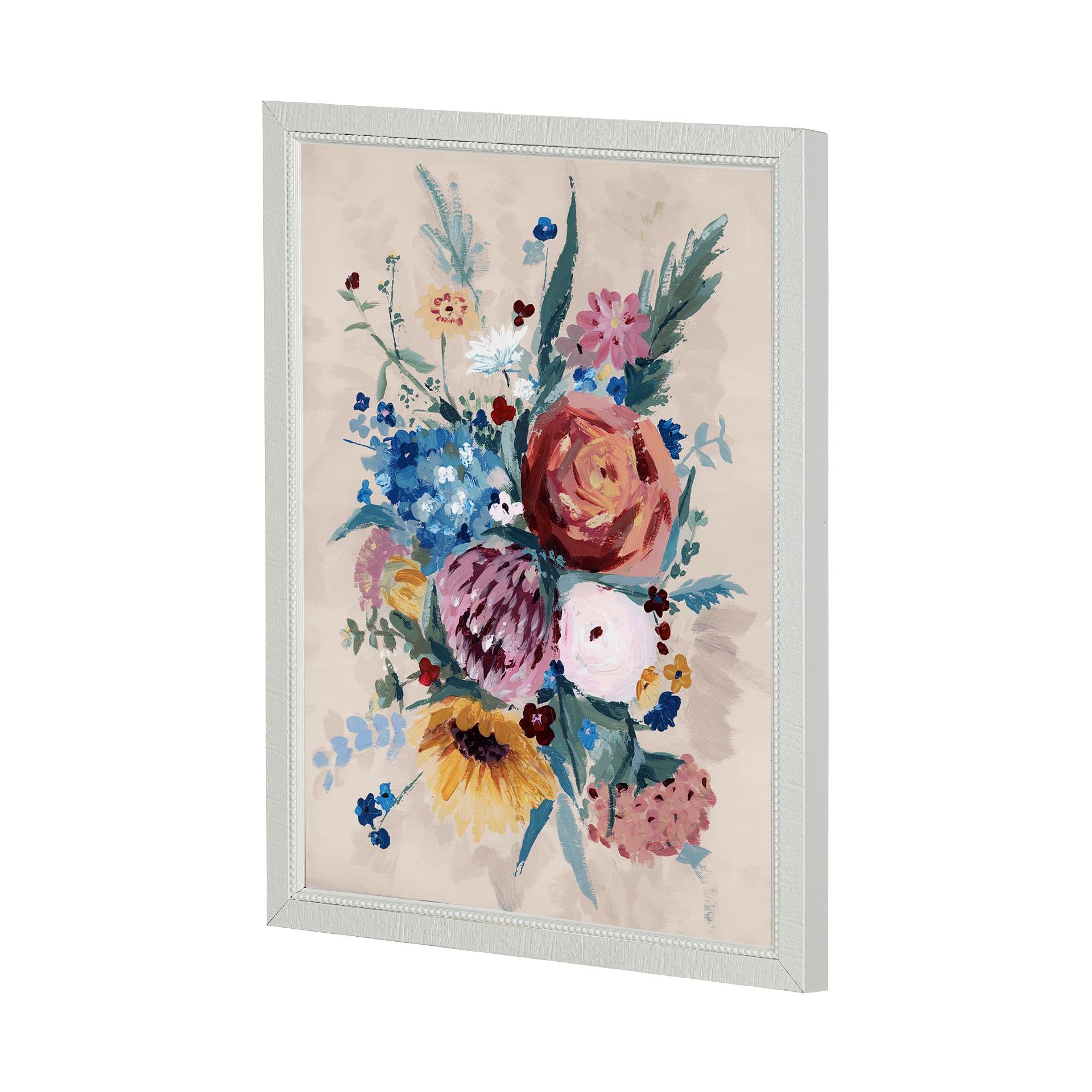 Farmhouse Flowers II by Barbara Fleming a Hand Embellished Textured Framed Art Print — product photograph