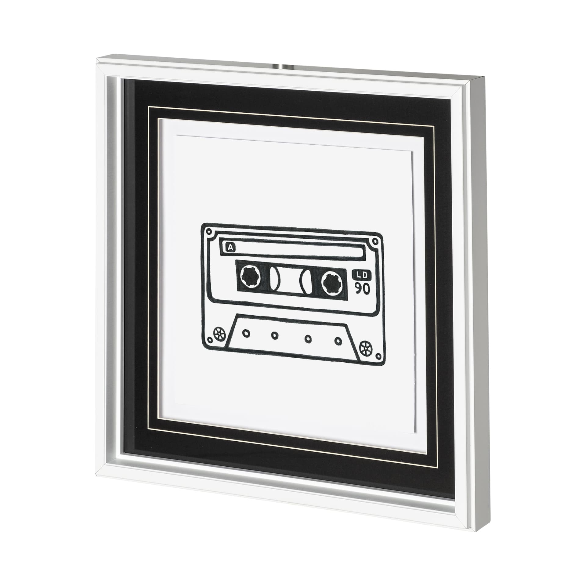 Mix Tape by Lawyer a Hand Embellished Textured Framed Art Print Matted under Glass — product photograph