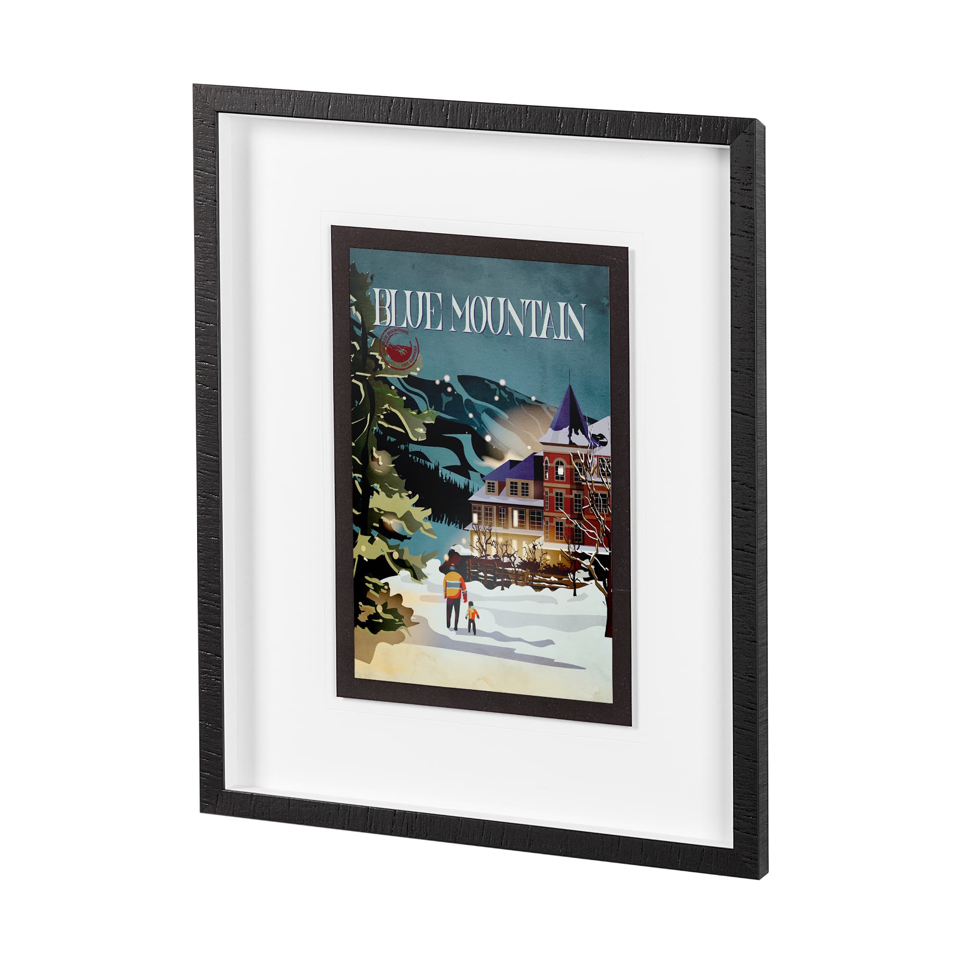 Blue Mountain by Simeng a Framed Art Print Matted under Glass — product photograph