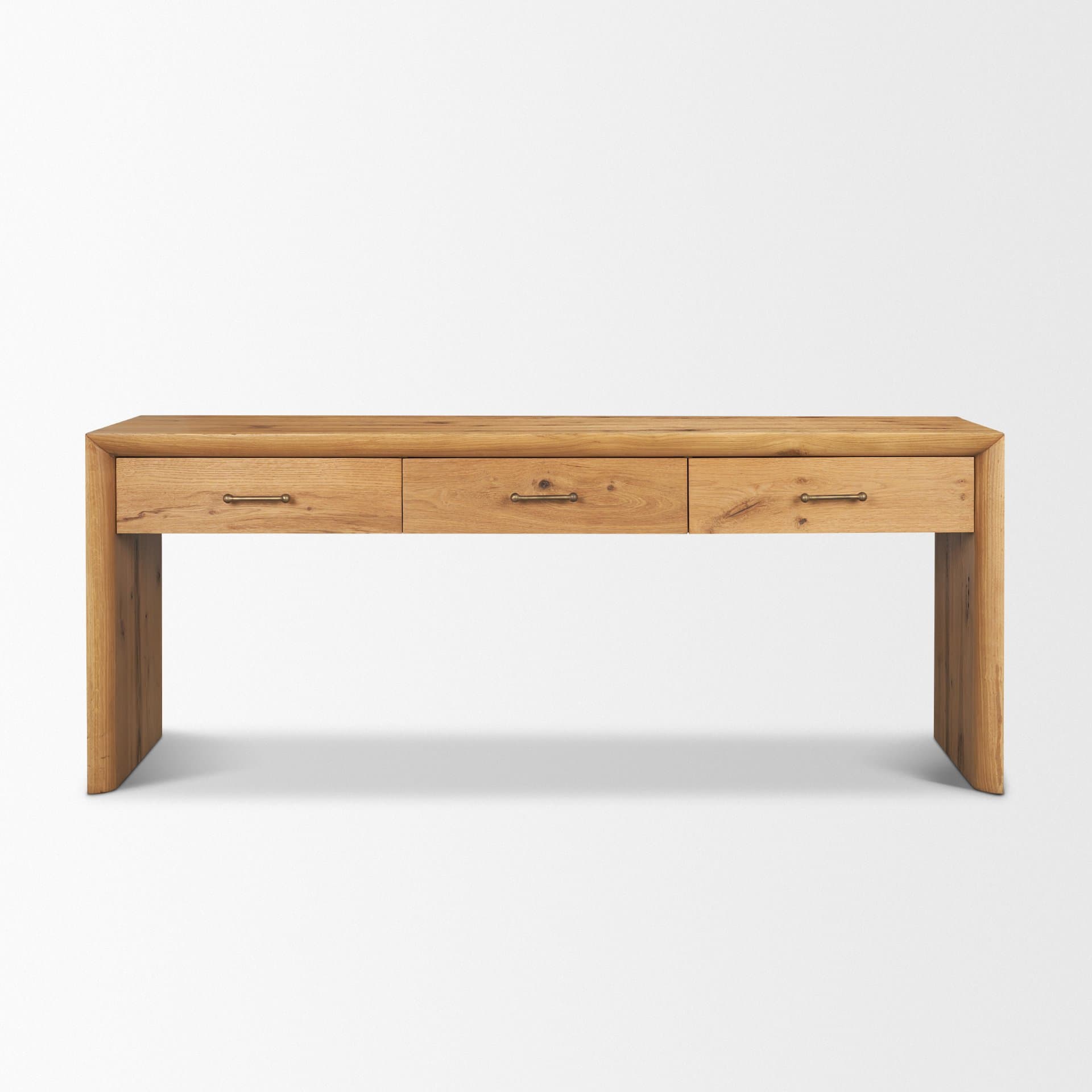 Belford 72" Light Brown Oak Wood Console Table — product photograph