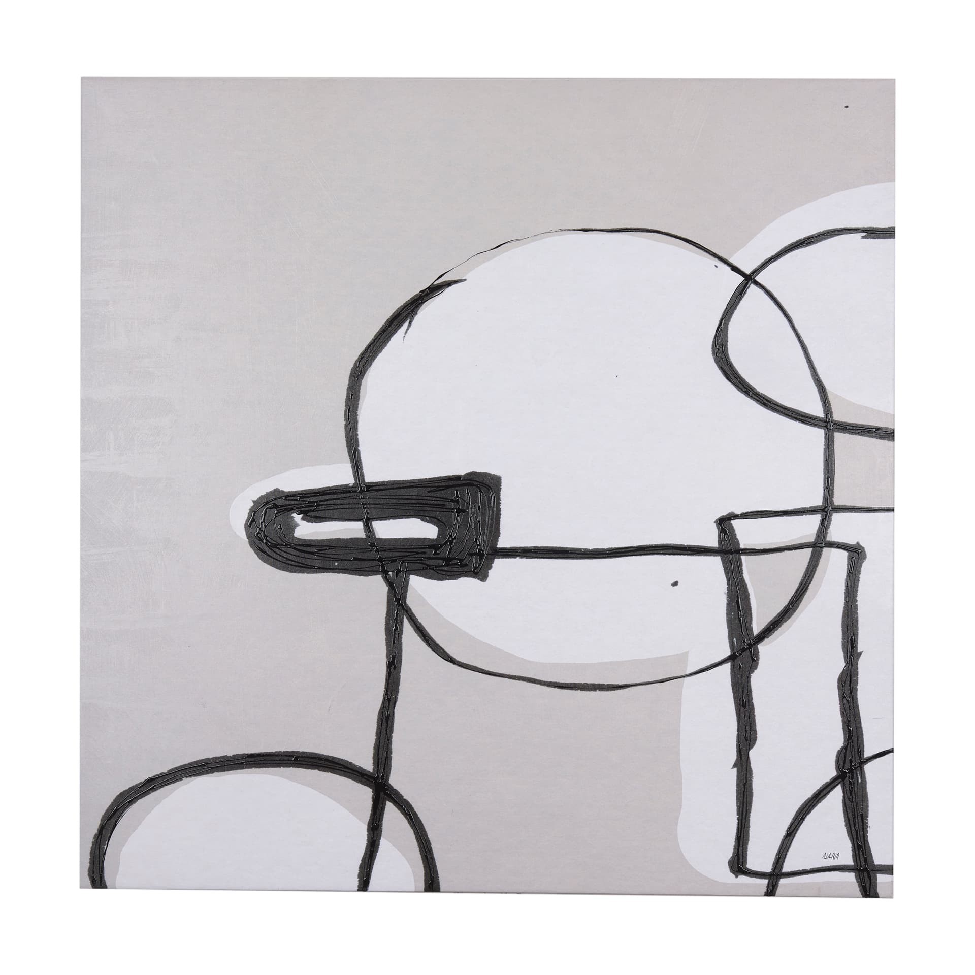 Neutral Shapes I by Mercana Studio a Hand Embellished Textured Canvas — product photograph