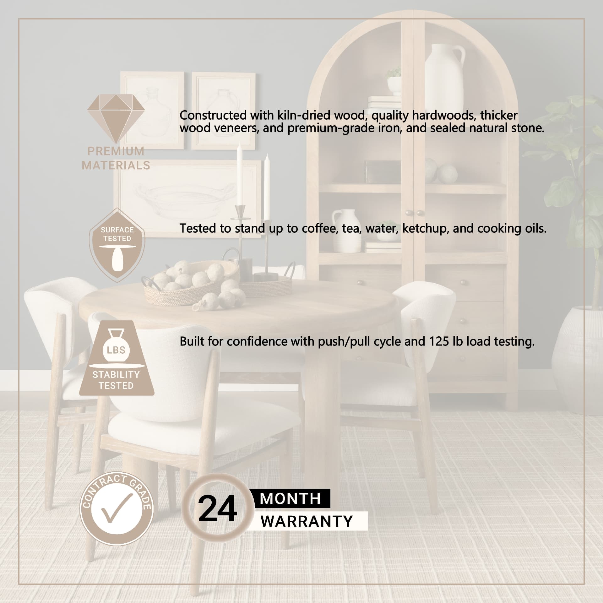 Soma 48" Round Dining Table | Modern | Light Brown Wood | Seats 4 — product photograph