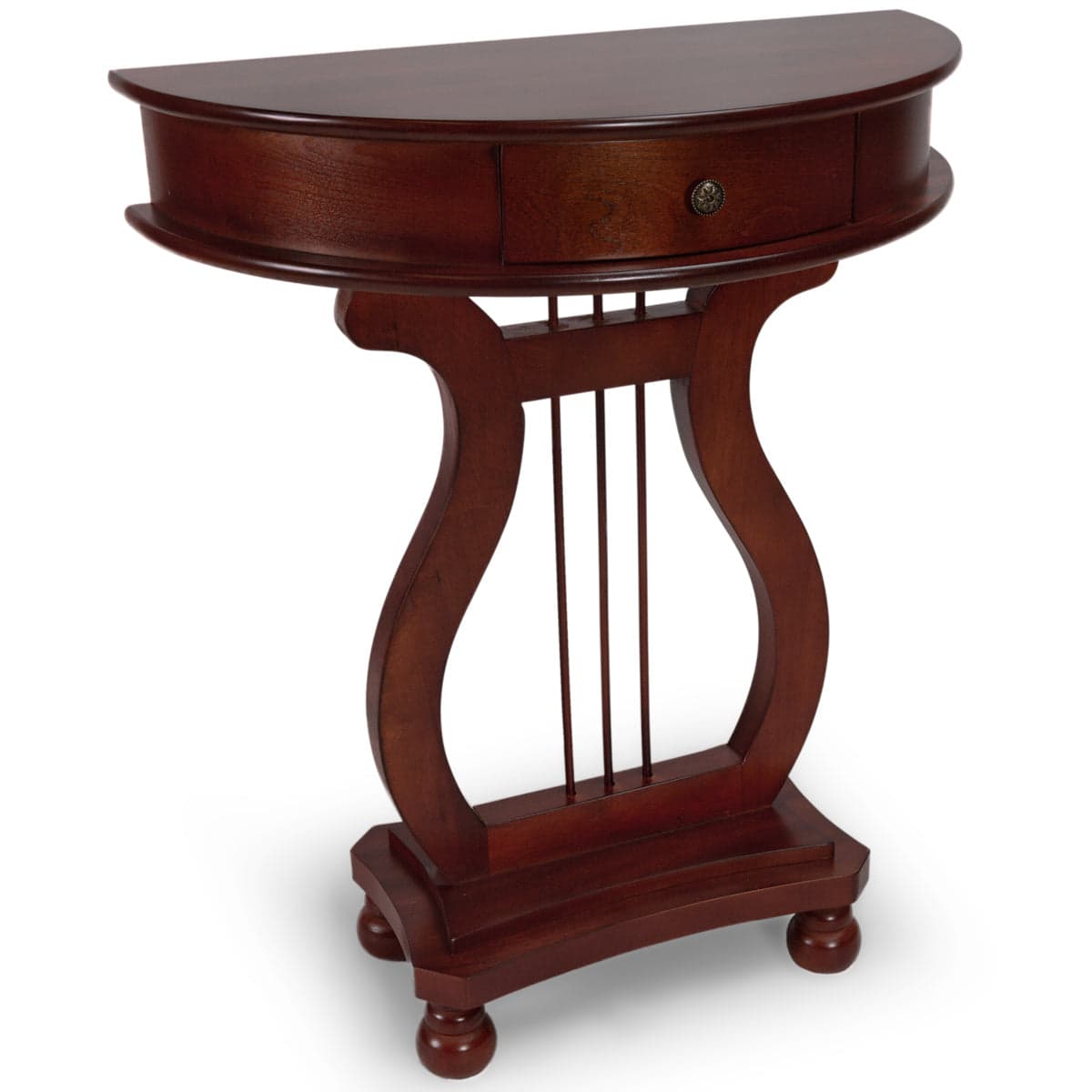 Cherry Wood Classic Accents Entryway Console Half Moon Harp Table — product photograph