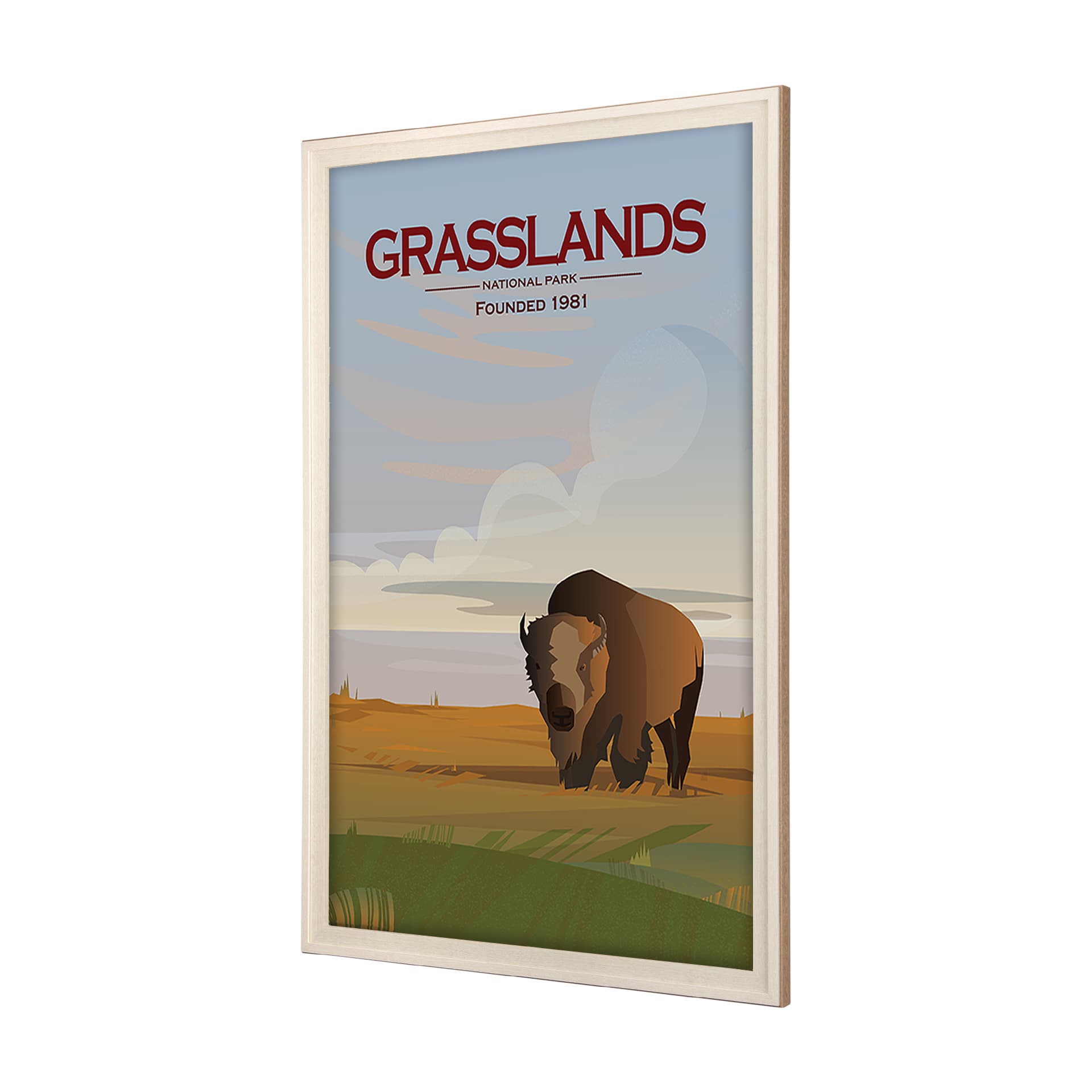 Grasslands GO (XL) by Mercana Studio a Hand Embellished Decograph Framed Art Print under Glass — product photograph
