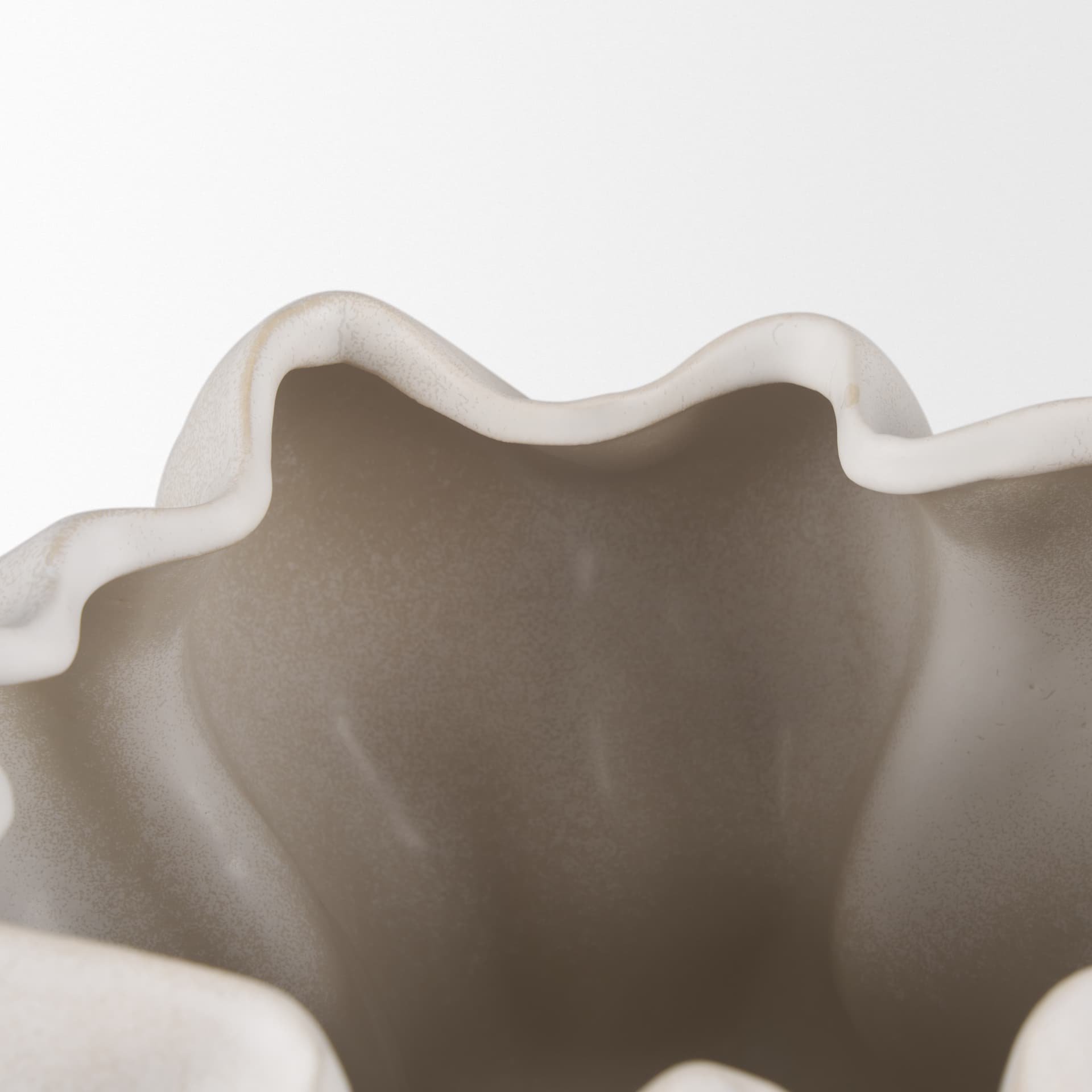 Vanna Sculptural Cream Glazed Ceramic Vase — product photograph