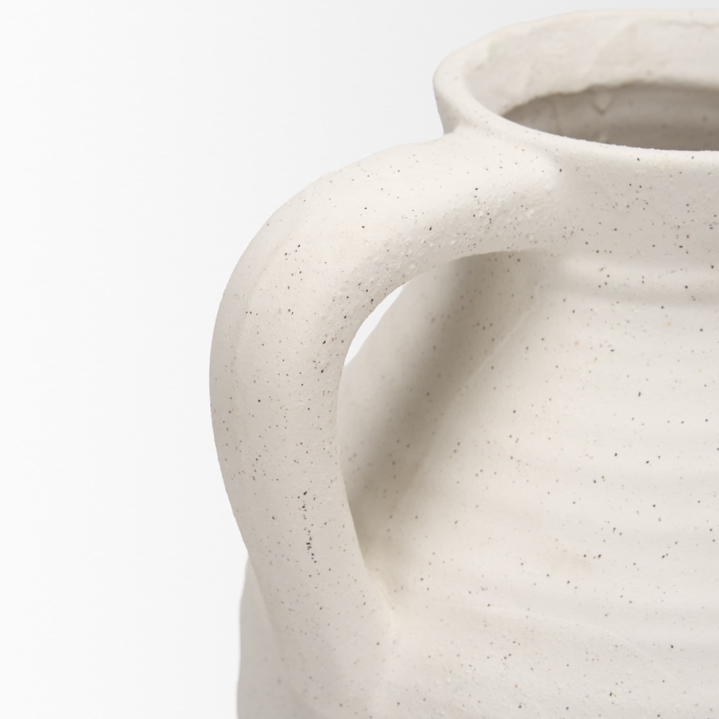 Tyrus Large Textured Matte White w/ Speckling Ceramic Vase — product photograph