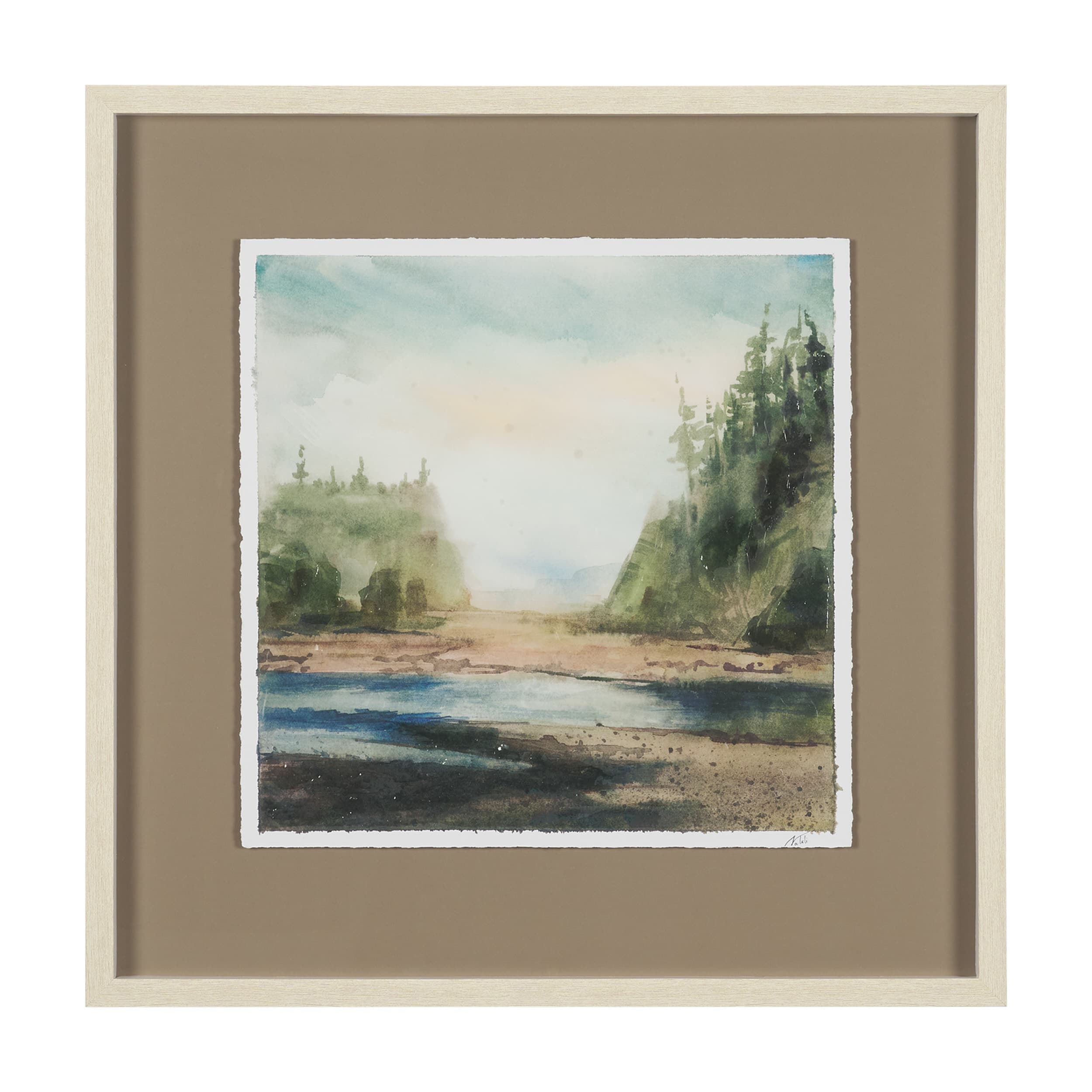Shoreline Beauty I by Mercana Studio Hand Embelished Framed Artwork Matted under Glass — product photograph