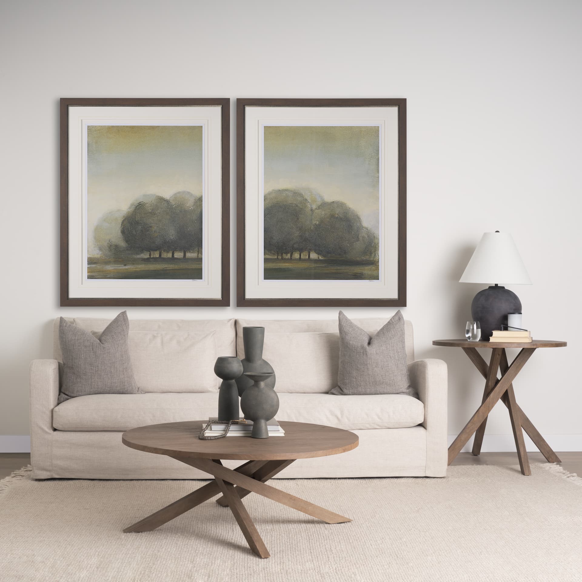 Secret Garden-L by Mercana Studio a Hand Embellished Textured Framed Art Print Matted under Glass — in a styled room