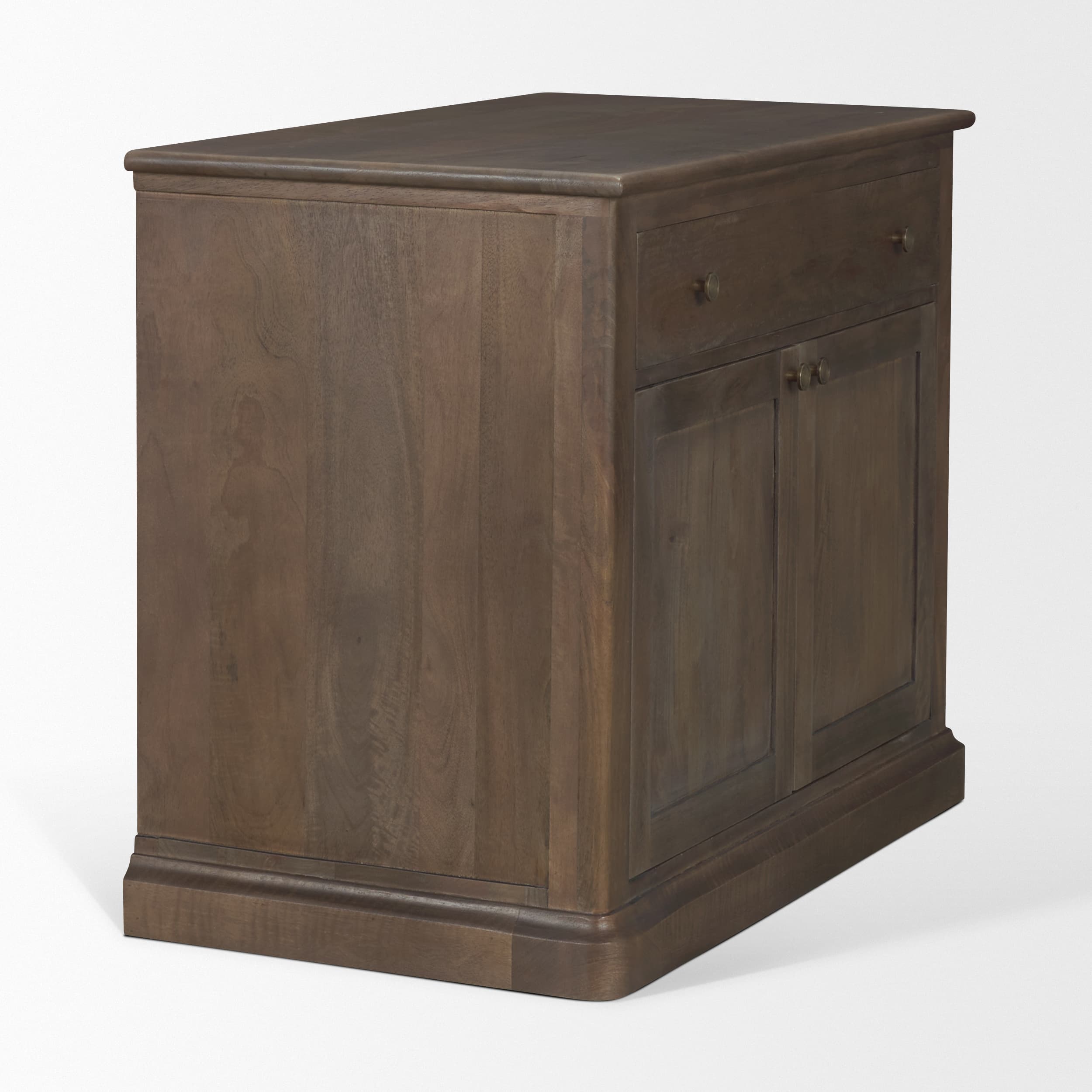 Baron Dark Brown Solid Wood w/ Antique Knobs 2-Door Accent Cabinet — product photograph