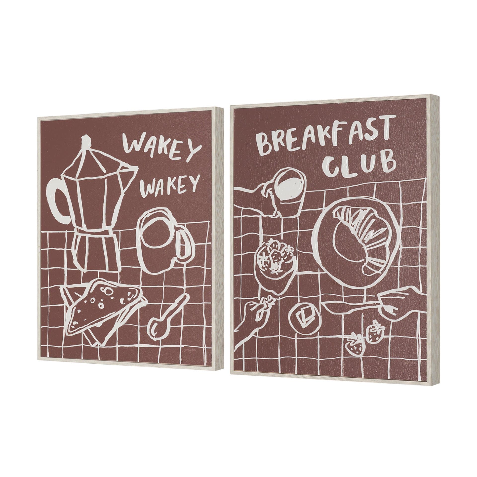 Breakfast Doodles(Set 2) by Jenaya Jackson Hand-Embellished Texture Frame Artwork Matted under Glass — product photograph