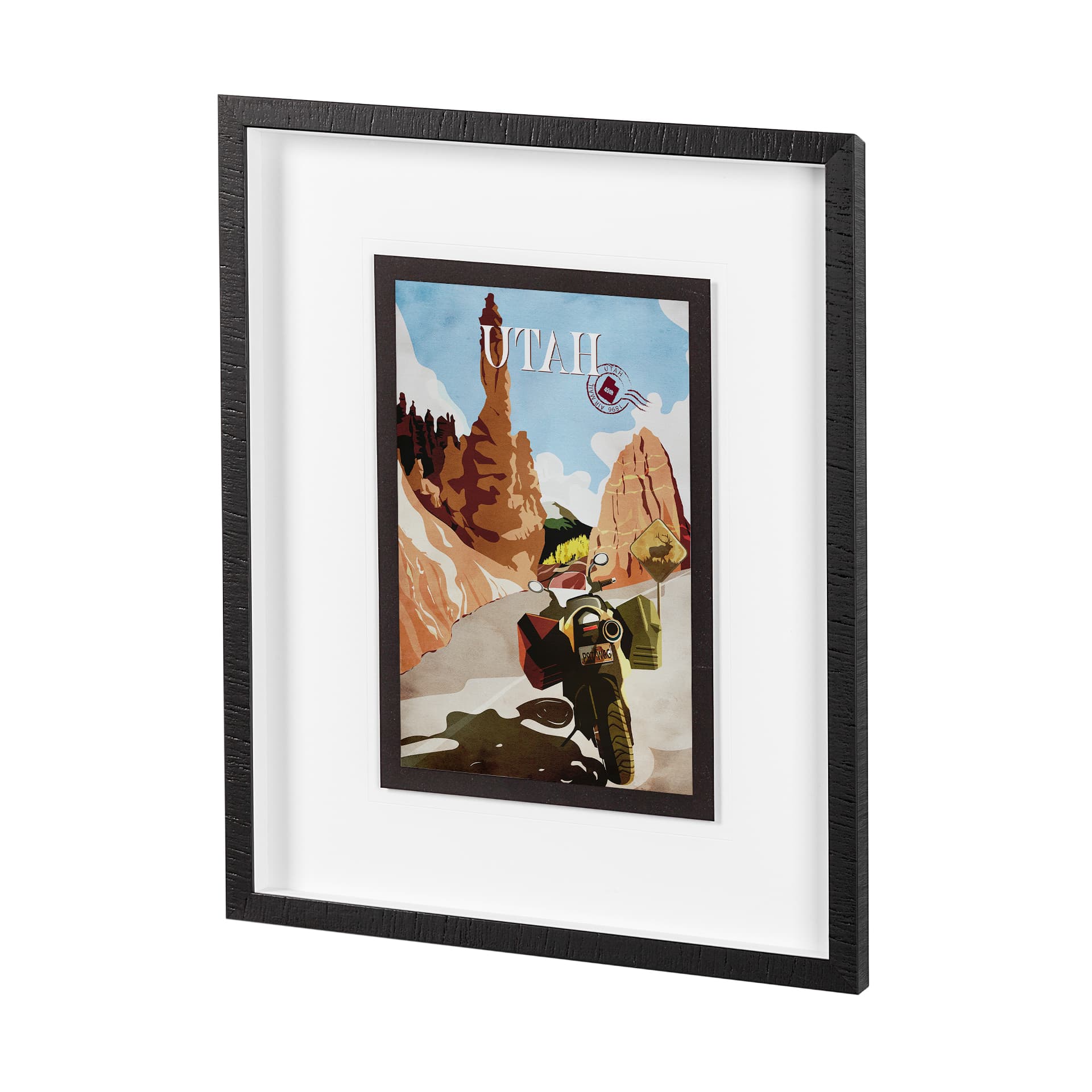 Utah Go USA (M) by Mercana Studio a Framed Art Print Matted under Glass — product photograph