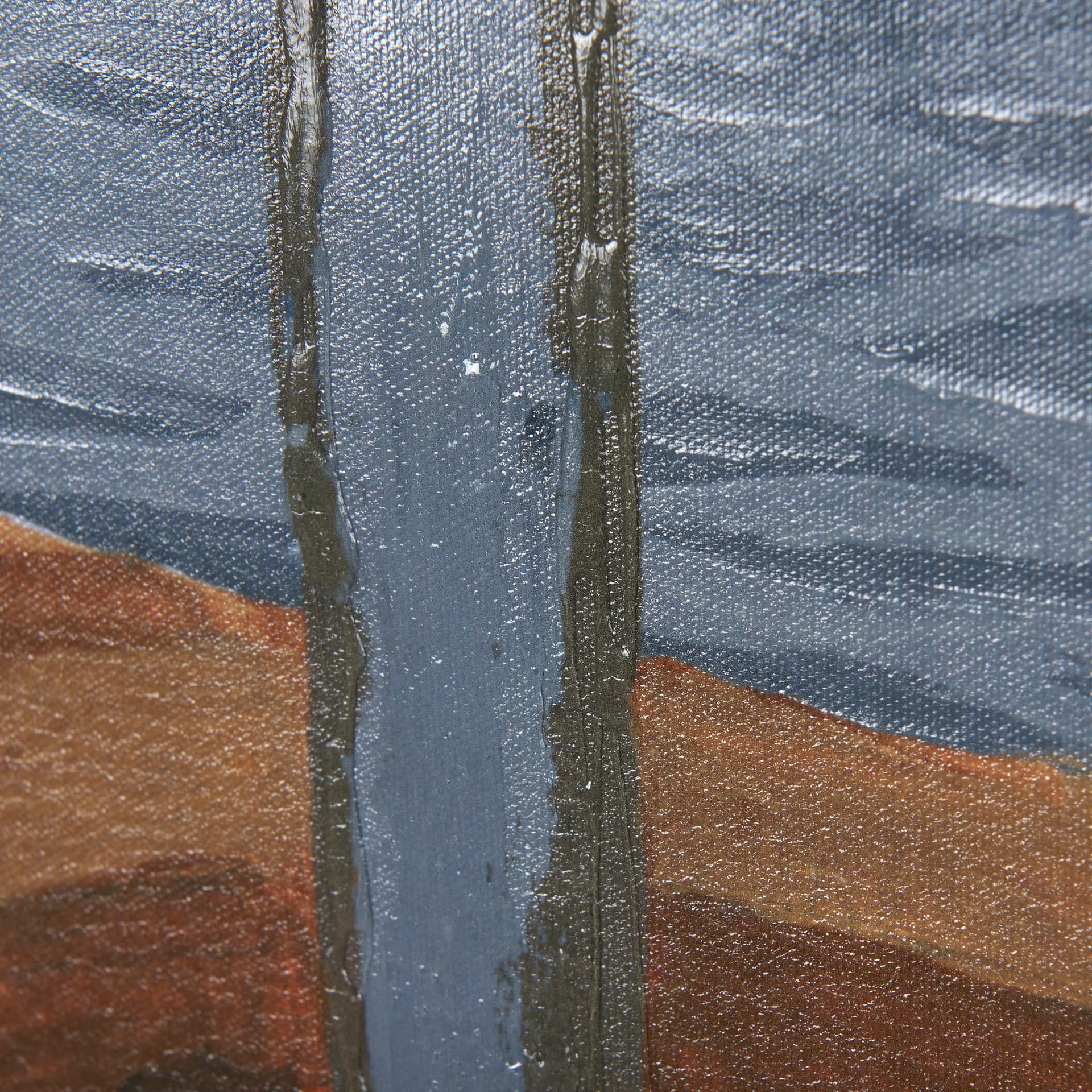 Gray Day by Mercana Studio a Hand Embellished Textured Framed Canvas — product photograph