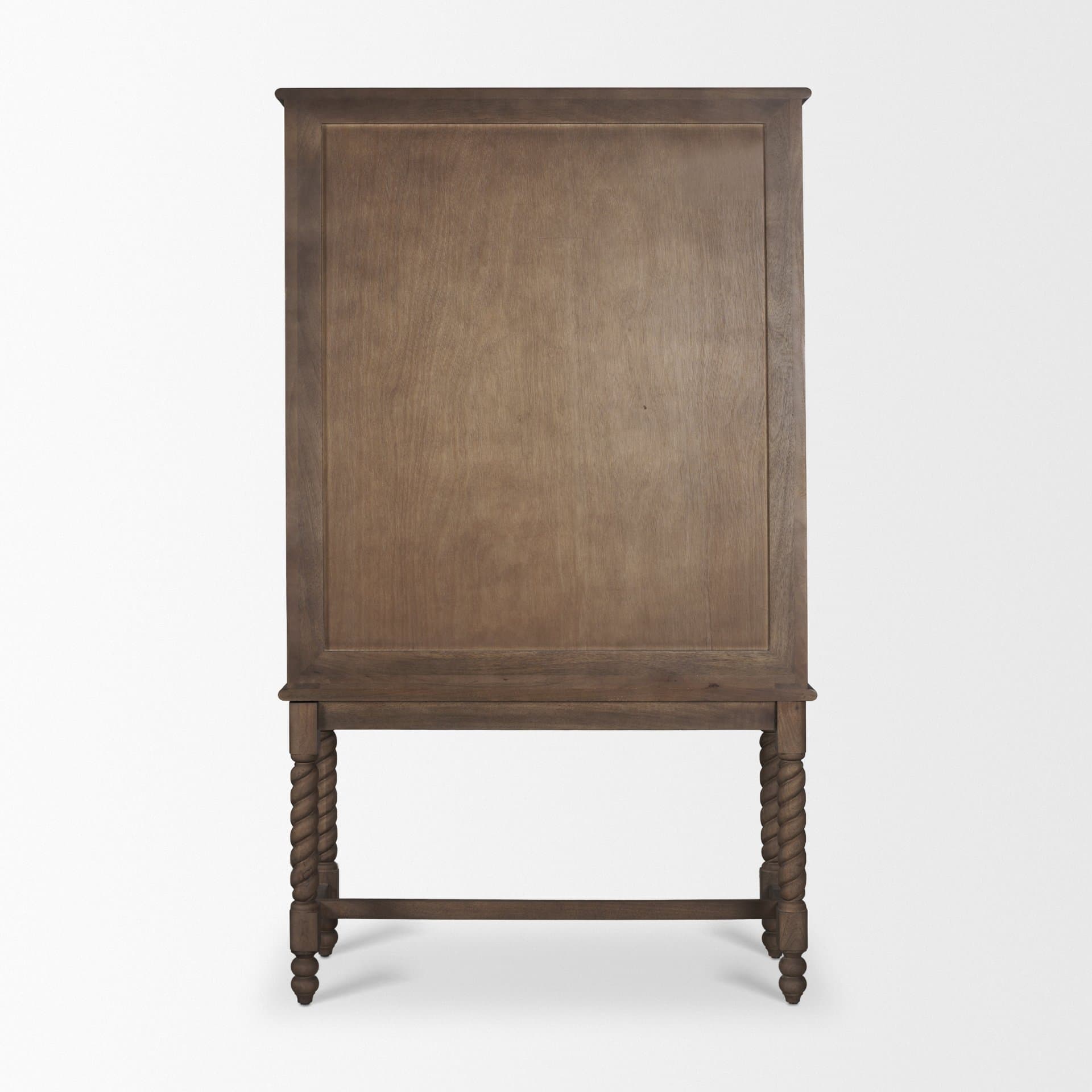 Cromwell Spiral Turned Display Cabinet | Mid-Brown Wood — product photograph